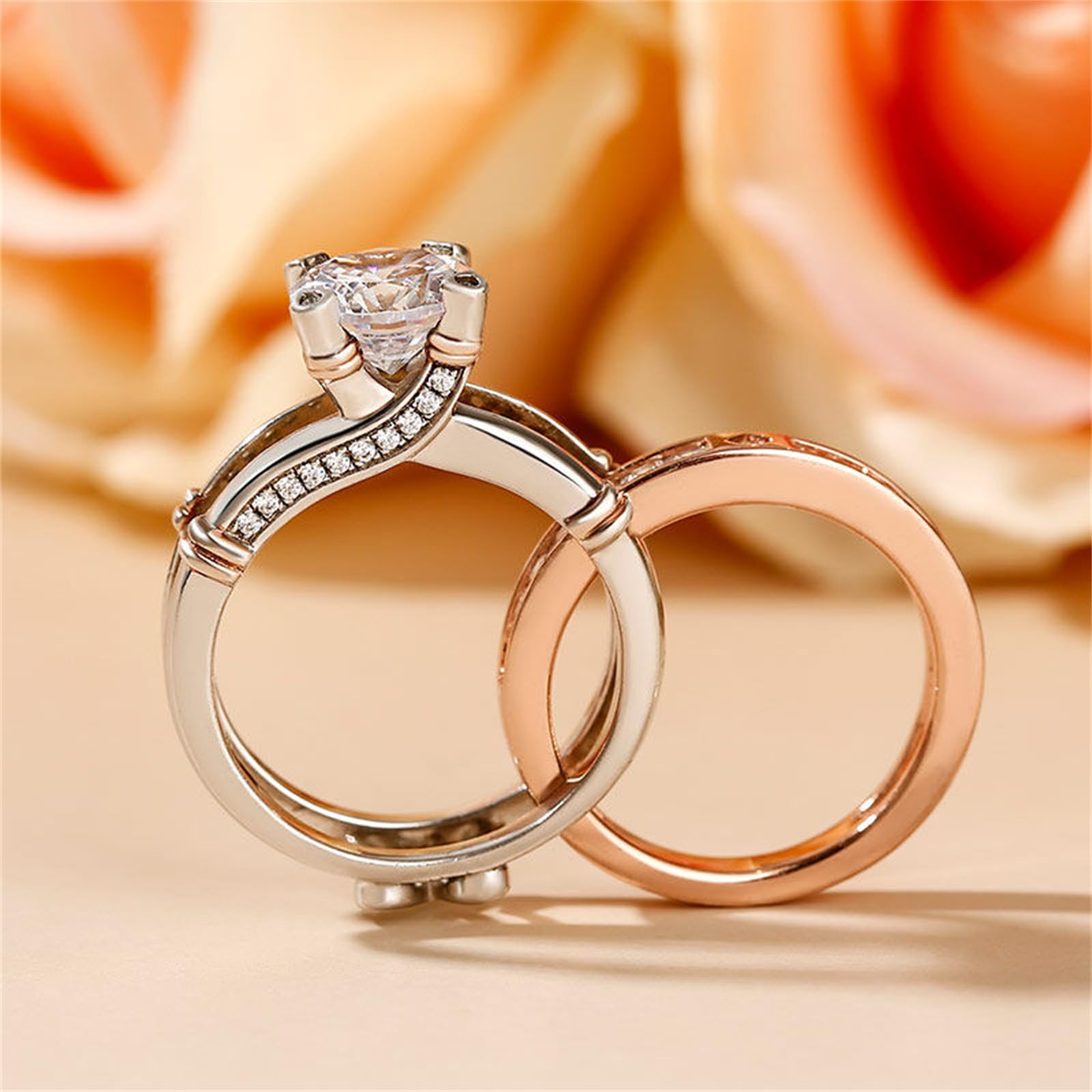 Jeulia Diamond Band Rings for Women - Sterling Silver CZ Interchangeable Ring Sets | Wedding, Engagement, Anniversary, Promise Ring, Bridal Jewelry Sets | Perfect for Proposals, Bridal Parties & Romantic Gifts