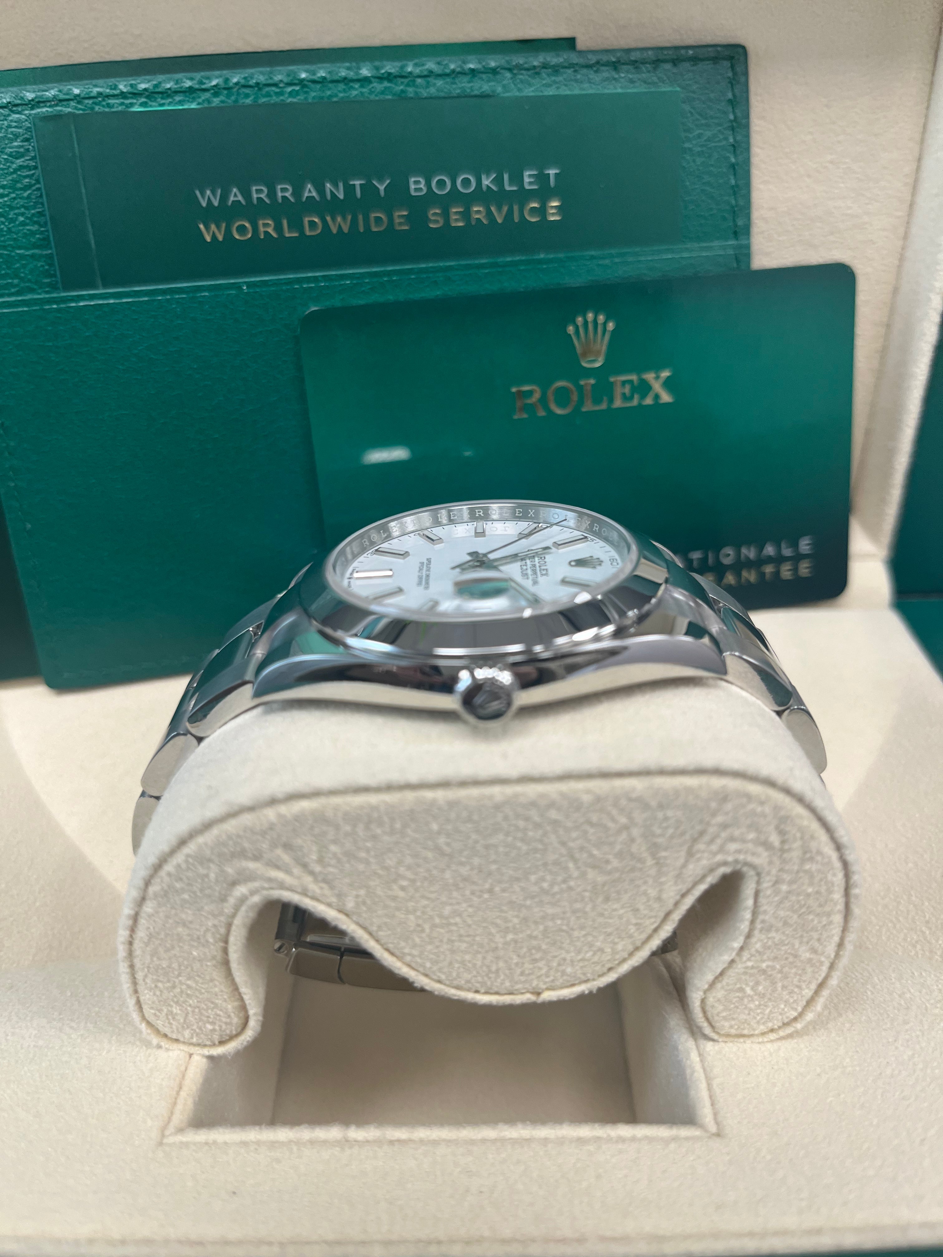 Rolex Datejust 41mm Stainless Steel Watch with Oyster Bracelet & White Index Dial - Ref 126300 - Perfect for Business, Luxury Events & Everyday Wear