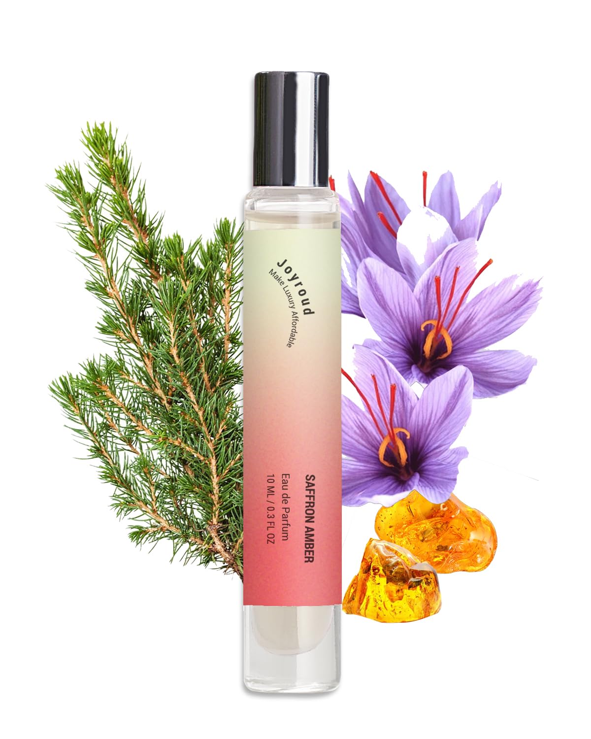 Long Lasting Amber & Saffron Perfume Oil for Women - Travel Size Roll On Eau de Parfum | Perfect for Daily Wear, Date Nights & Office Use