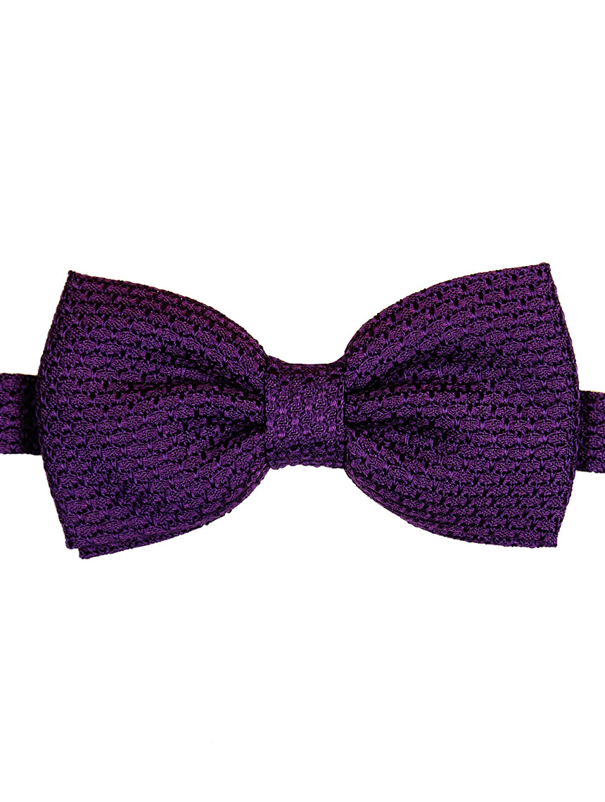 DÉCLIC Grenadine Purple Bow Tie for Men - Elegant Silk Necktie for Weddings, Parties & Formal Events