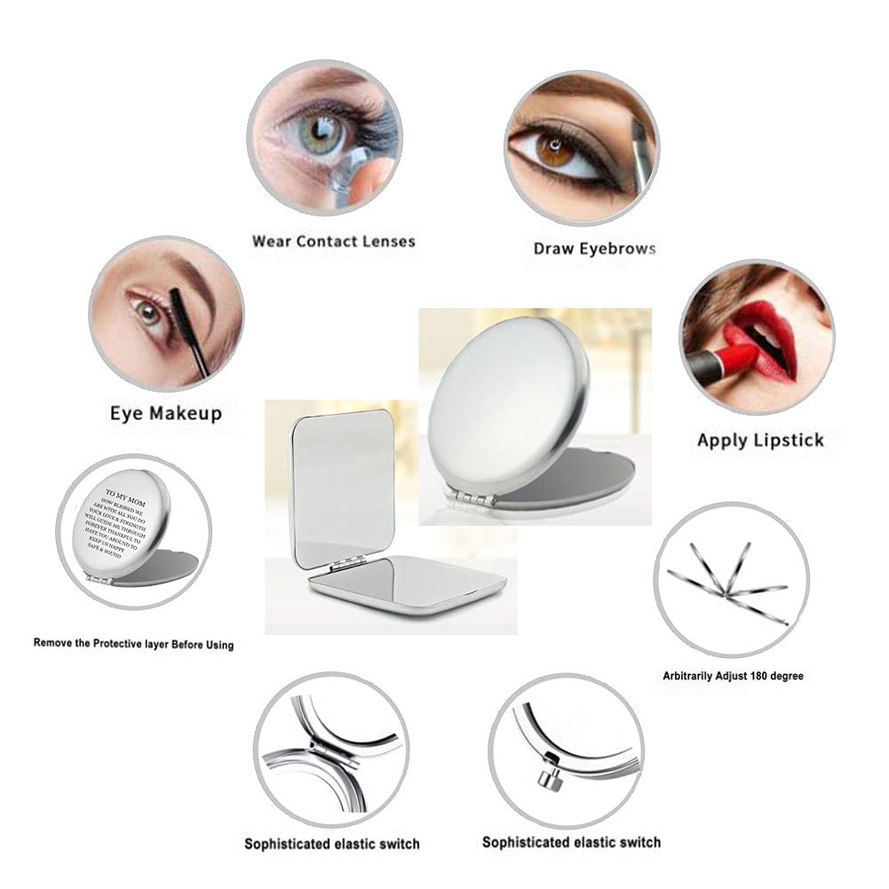 ZKXXJ Stainless Steel Portable Compact Mirror - Double Sided Folding Travel Makeup Mirror for Women & Girls | Perfect for Purse, Pocket & On-the-Go Touch Ups | Great Gift Idea for Birthdays, Christmas & Special Occasions