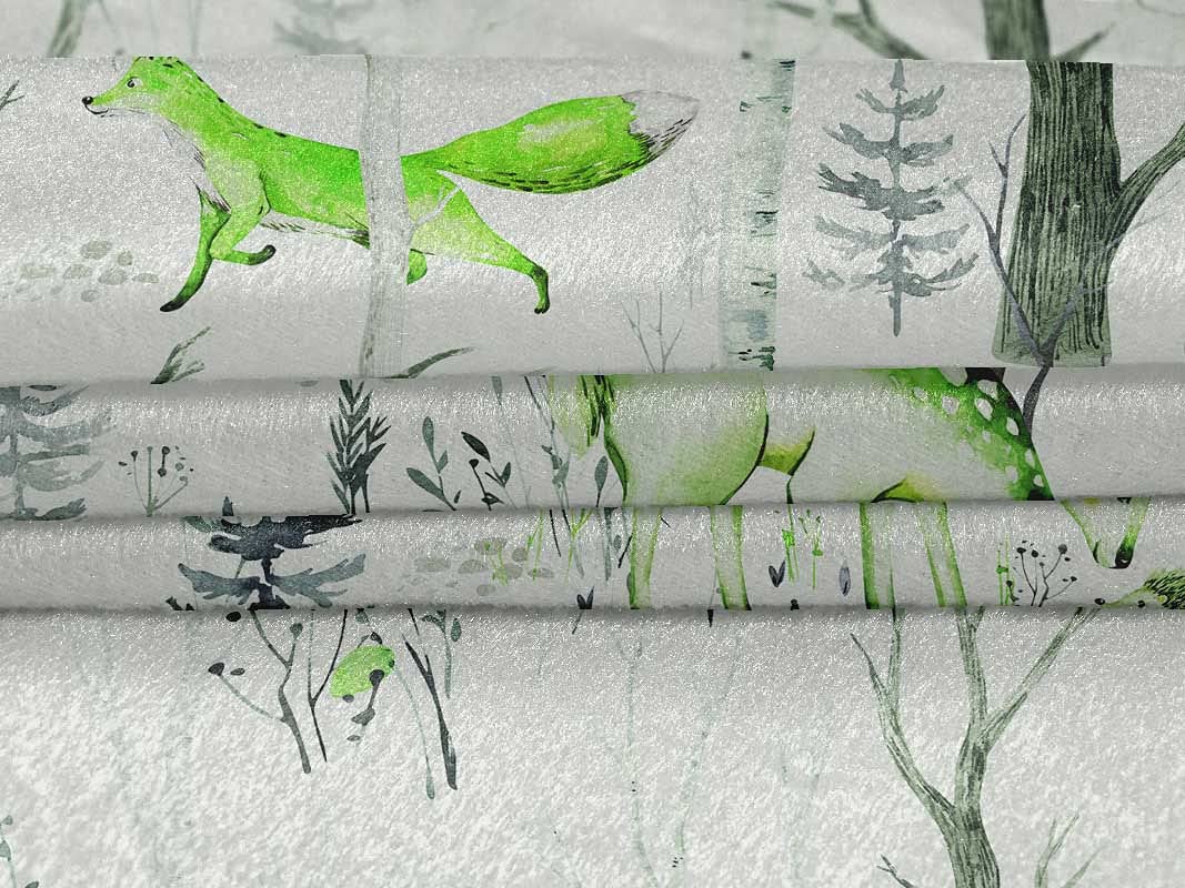 Velvet Green Deer Print Fabric by The Yard - 58 Inch Wide for DIY Clothing, Sewing & Crafts | Perfect for Dresses, Quilts & Home Decor