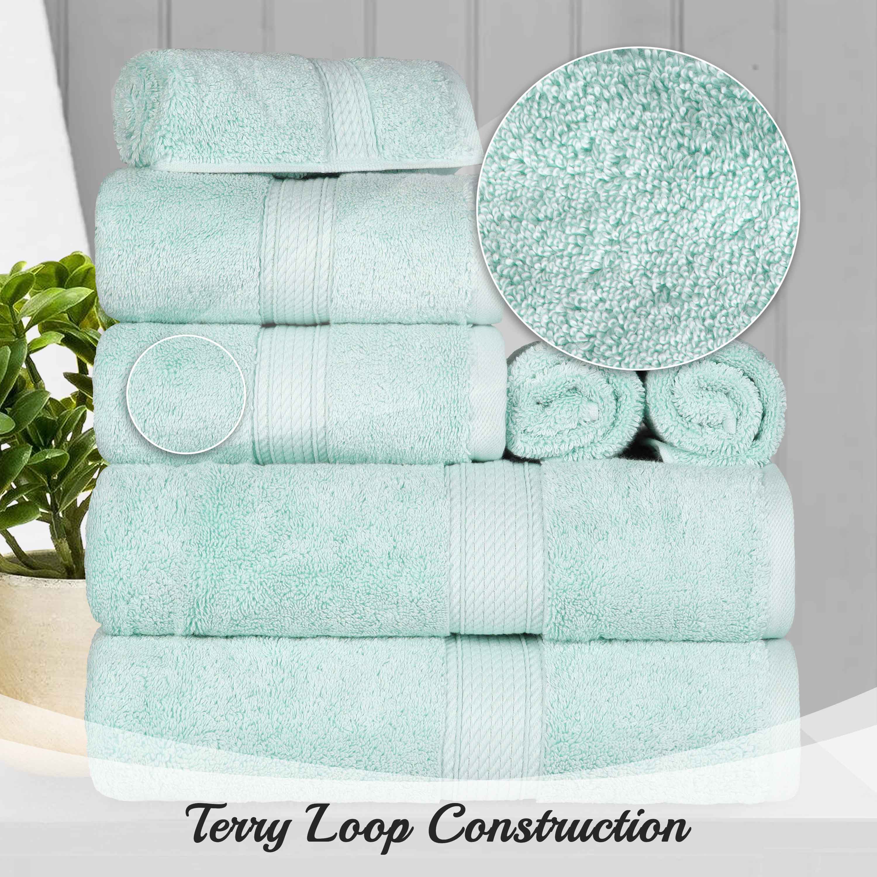 Premium 8-Piece Egyptian Cotton Towel Set - Ultra Soft, Heavyweight & Plush for Bath, Spa & Luxury Home Decor