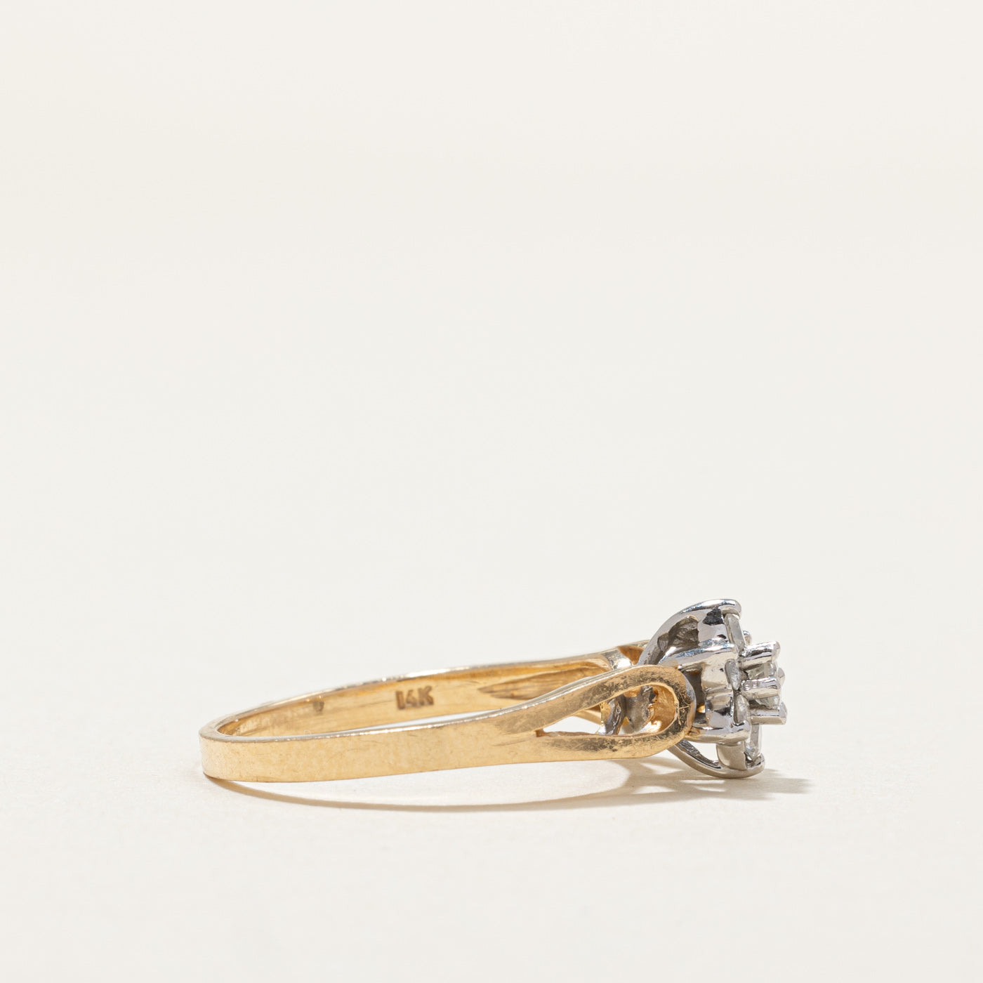0.24ctw Diamond Cluster Petal Ring for Women | Size 5.75 | Elegant Floral Engagement & Wedding Band | Perfect for Anniversary, Proposal & Special Occasions