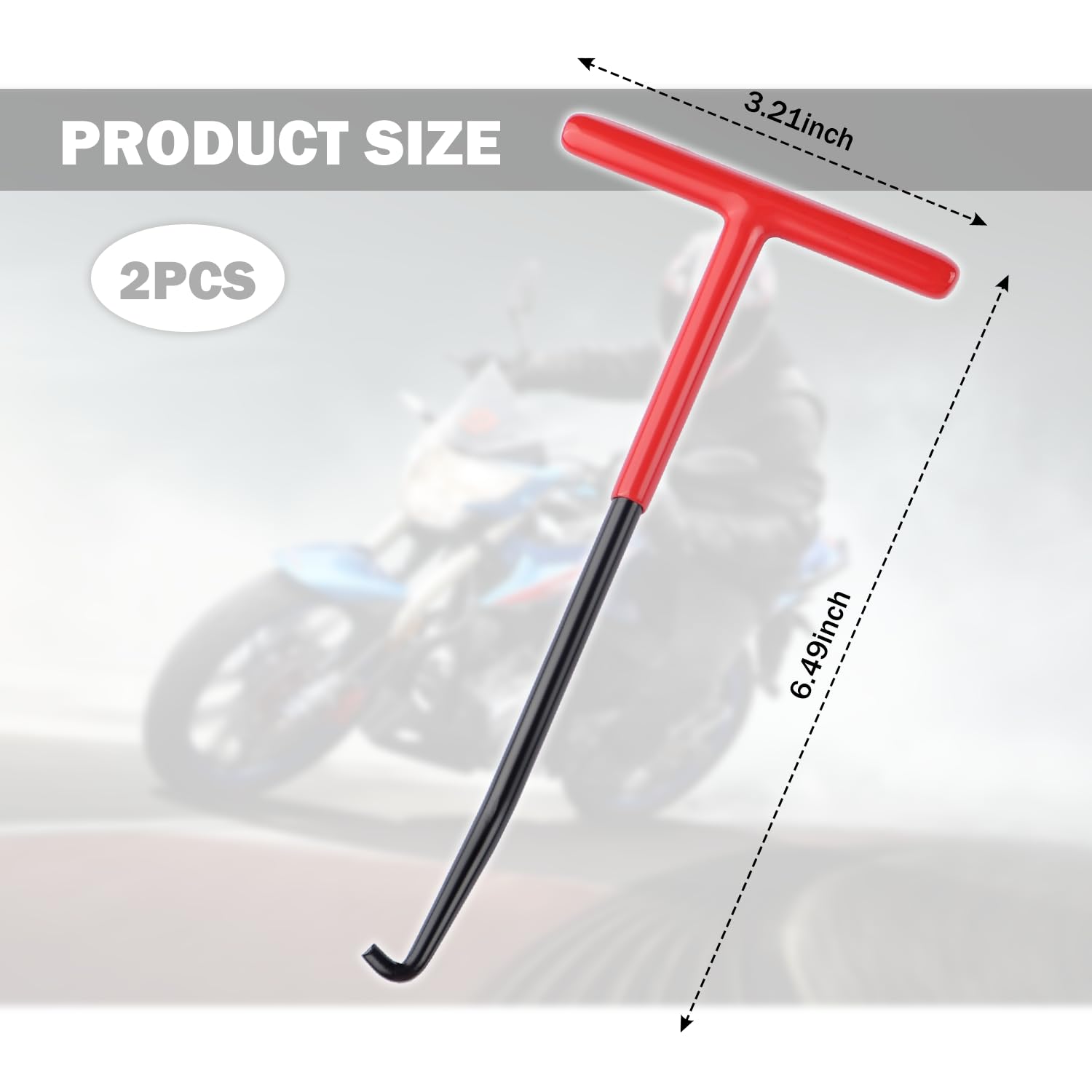 2PCS Motorcycle Exhaust Spring Puller Tool - T Handle Exhaust Hanger Removal Tool for Exhaust, Seat, Tank Retainers & Side Bracket Springs - Universal Motorcycle Accessories for Easy Installation & Removal
