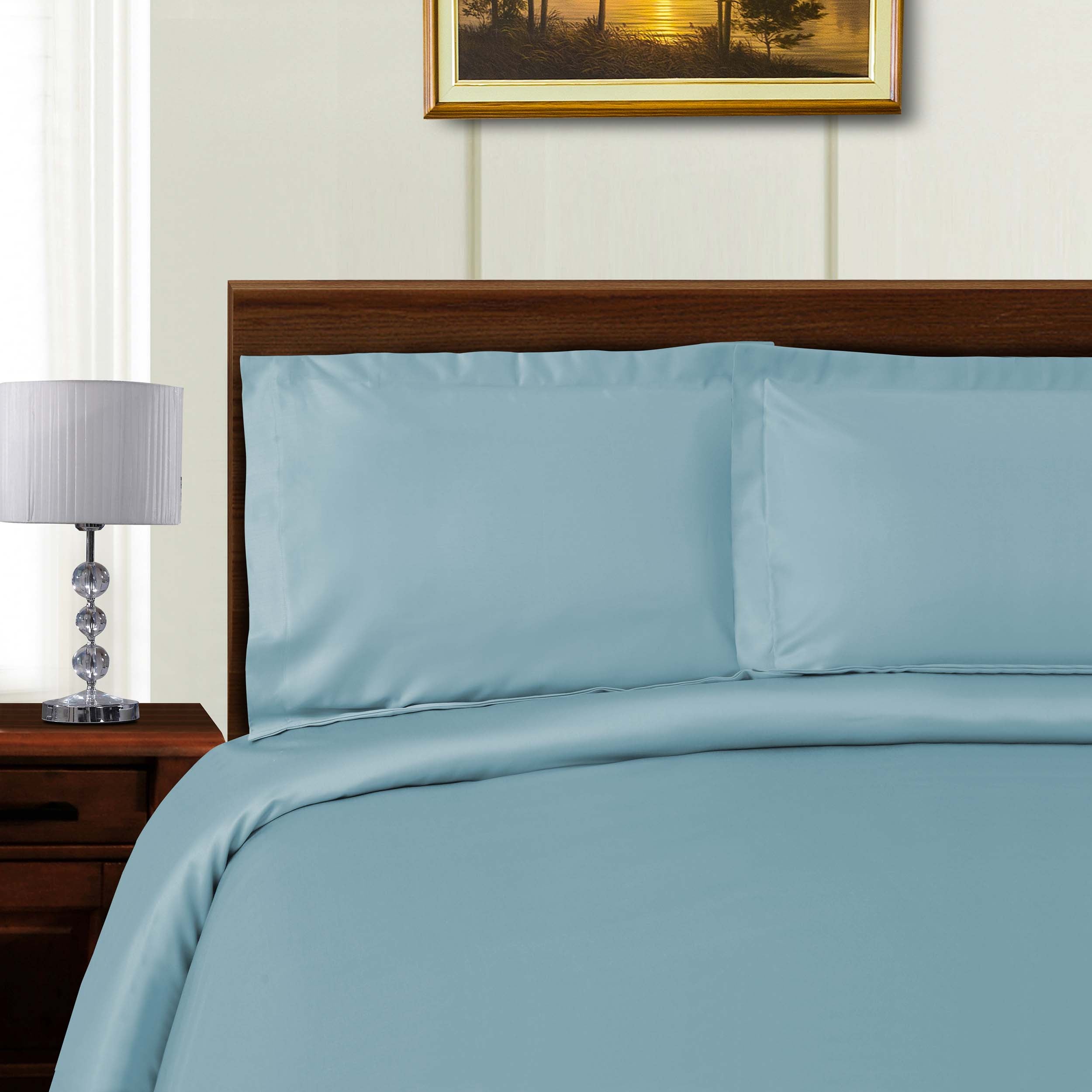 1000 Thread Count Wrinkle Resistant Solid Duvet Cover Set - Ultra Soft Luxury Bedding for Master Bedroom & Guest Room - Perfect for All Seasons & Hotel-Style Comfort