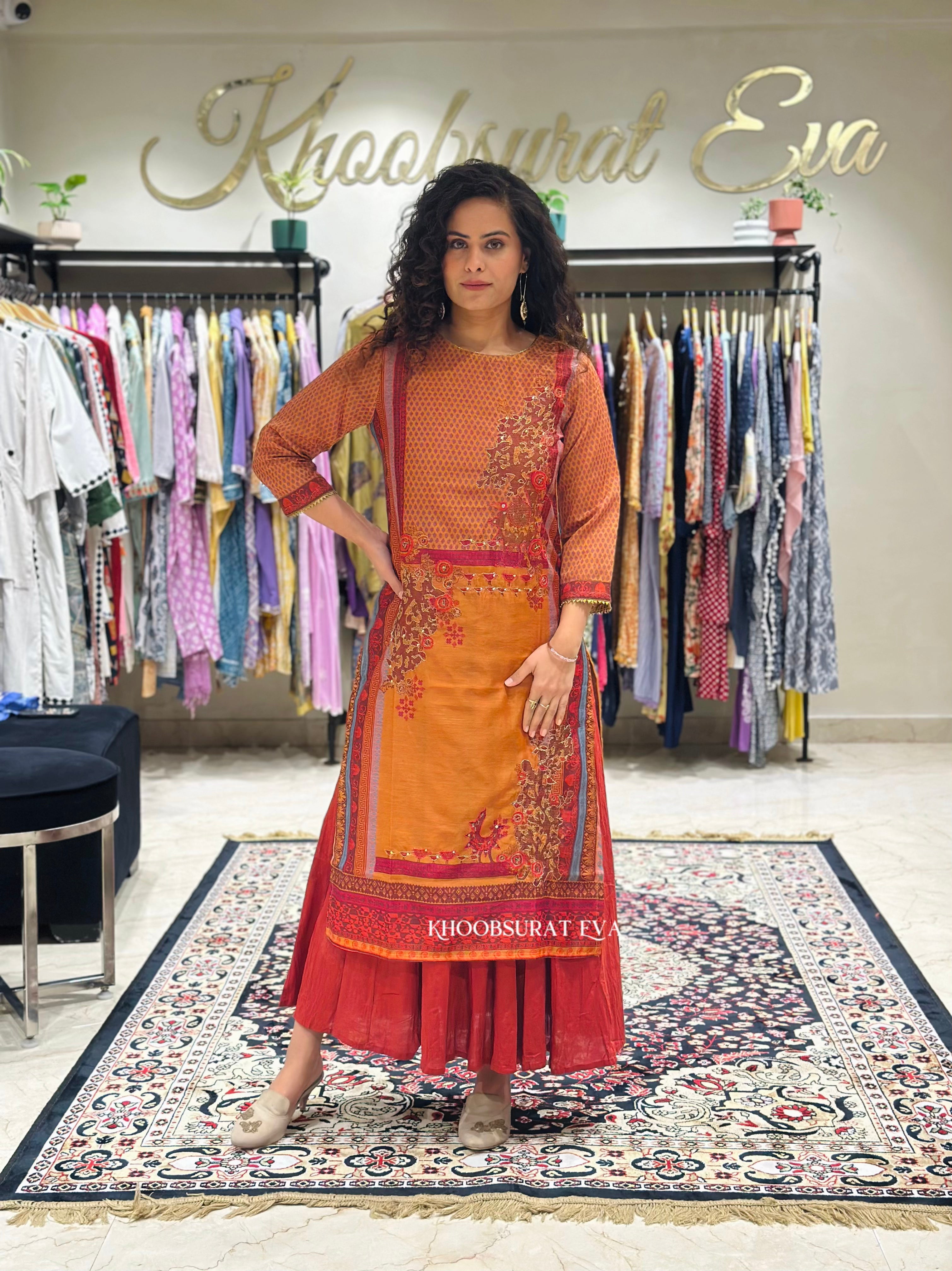 Stylish Kashmiri Red Kurta Set for Women - Traditional Indian Ethnic Wear for Festivals, Weddings & Special Occasions