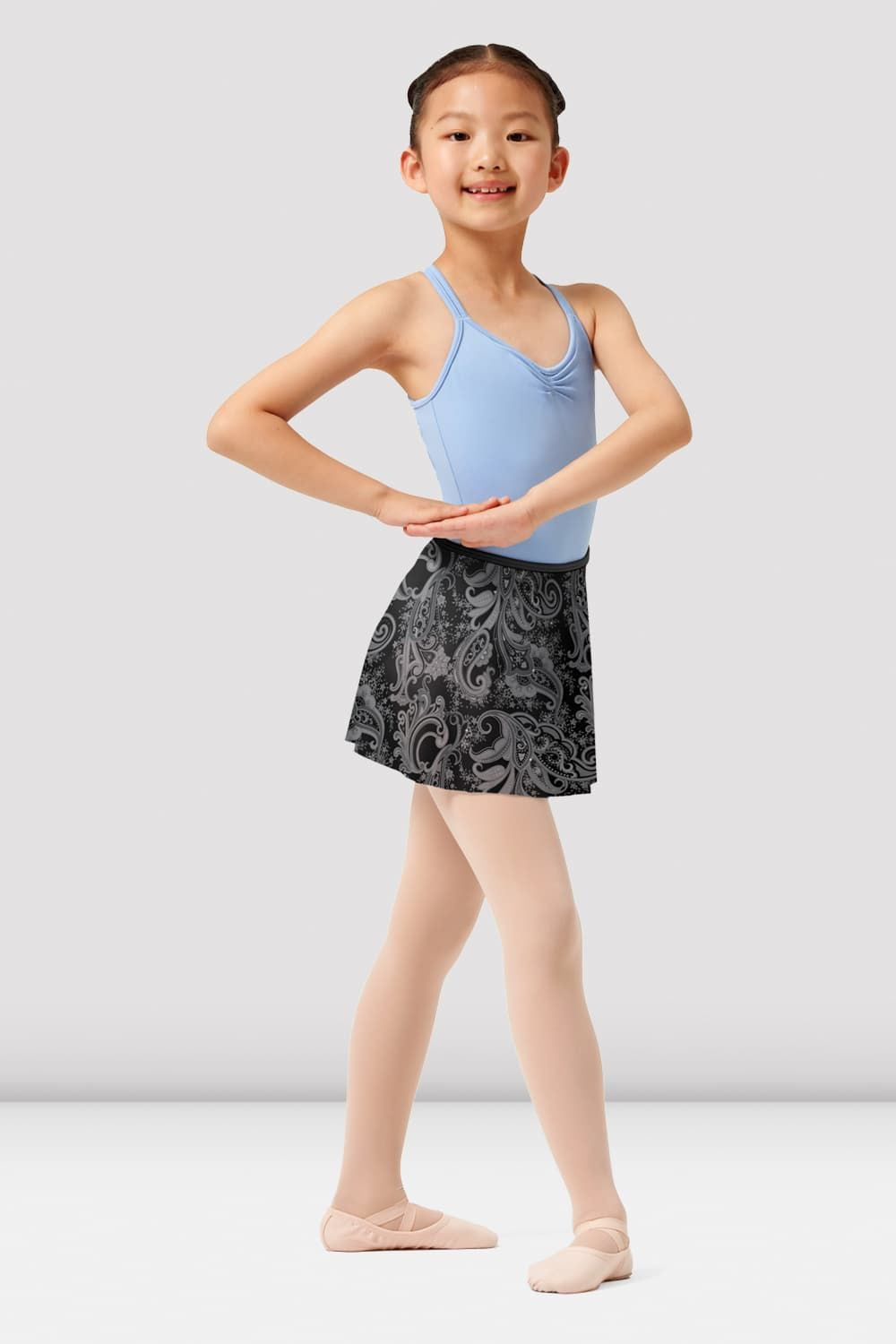 Girls Mirella Paisley Printed Mesh Skirt - Flowy Boho Style Skirt for Kids, Perfect for Parties, Dances & Special Occasions