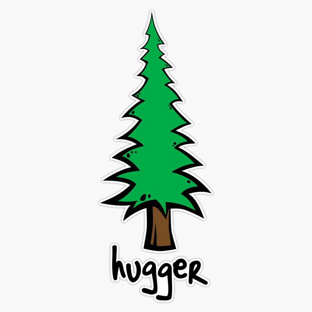 Tree Hugger Vinyl Sticker - Waterproof Bumper Sticker for Cars, Laptop & Window Decal - 5 Inch Outdoor Adventure Sticker for Hiking Gear, Water Bottles & Notebooks