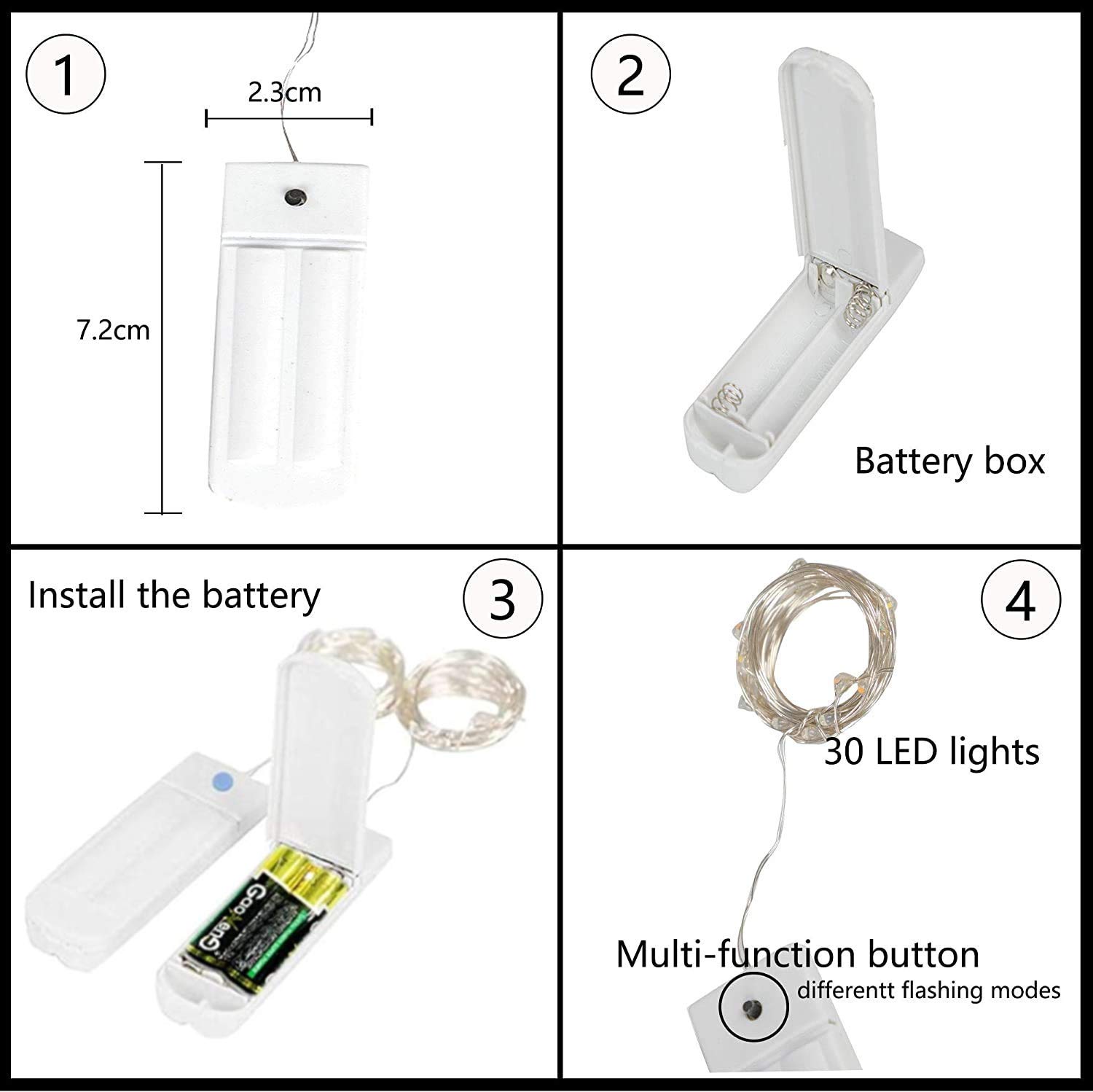 12 Pack 30 LED Fairy String Lights with Timer - Waterproof Battery Operated Outdoor Lights (AAA Batteries Included) - Perfect for Patio, Garden, Wedding, Party, Christmas Tree & Home Decor (Warm White)