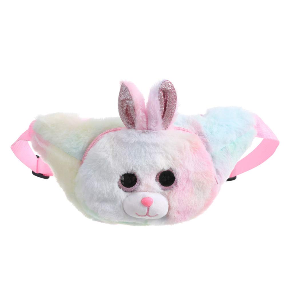 **TENDYCOCO Kids Bunny Fanny Pack - Cute Plush Rabbit Waist Bag for Girls, Soft Furry Belt Bum Bag - Perfect for School, Travel, and Outdoor Adventures**