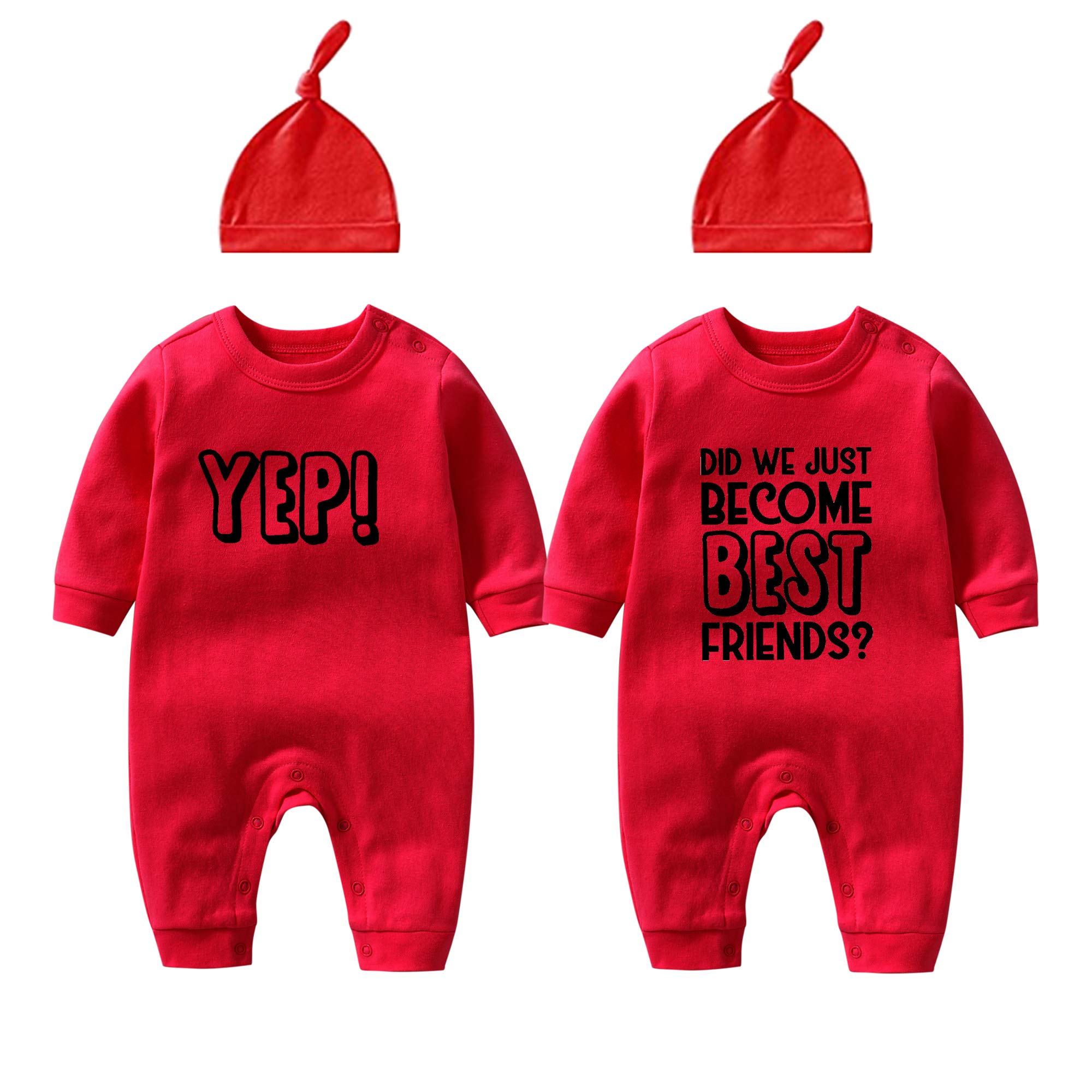 YSCULBUTOL Baby Romper Outfits - Cute Twin Matching Bodysuits for Baby Girls | Soft Cotton Newborn Clothes Set | Perfect for Playdates, Photoshoots & Family Matching Outfits