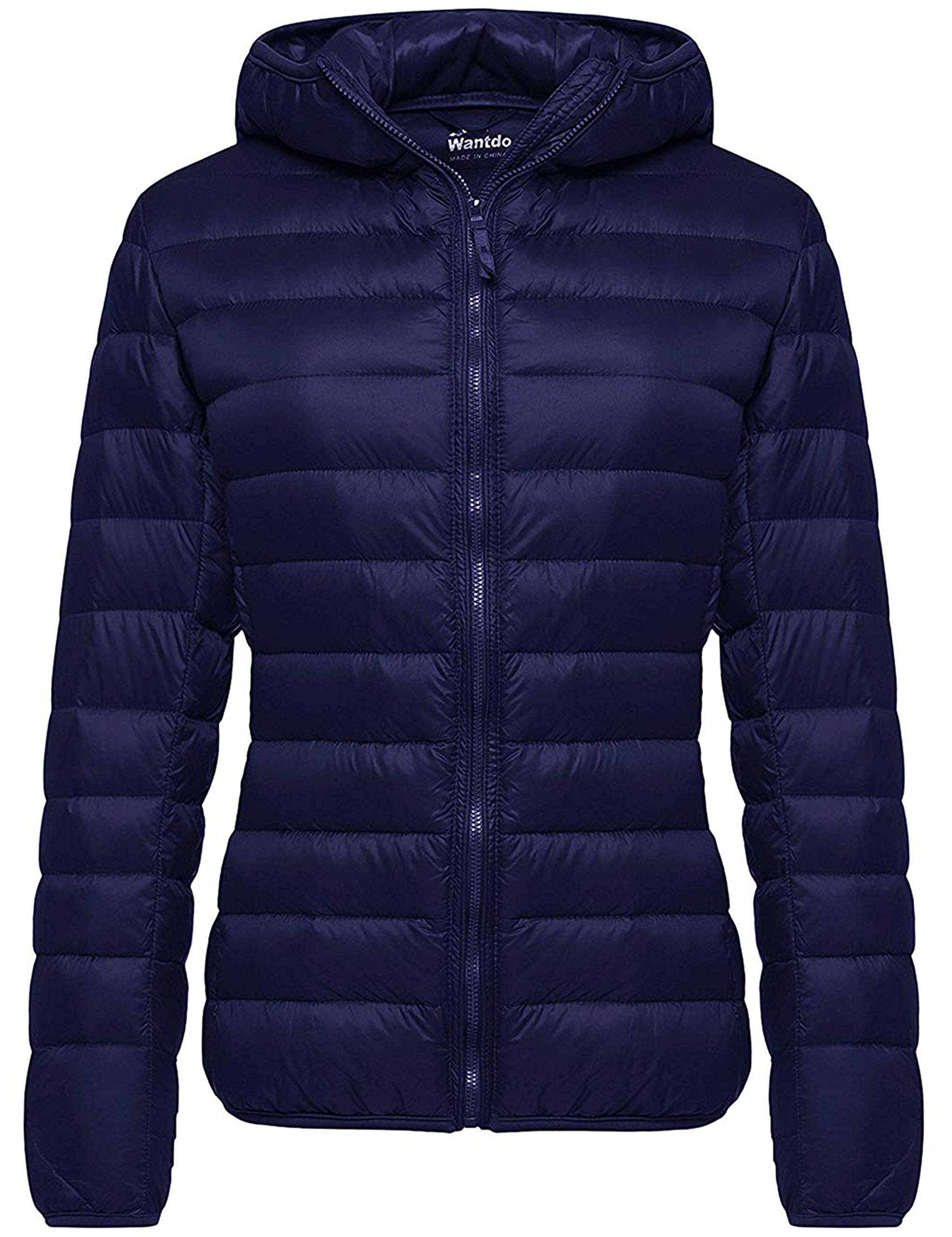 Wantdo Women's Lightweight Packable Hooded Short Down Jacket - Waterproof & Warm for Outdoor Hiking, Travel & Winter Activities
