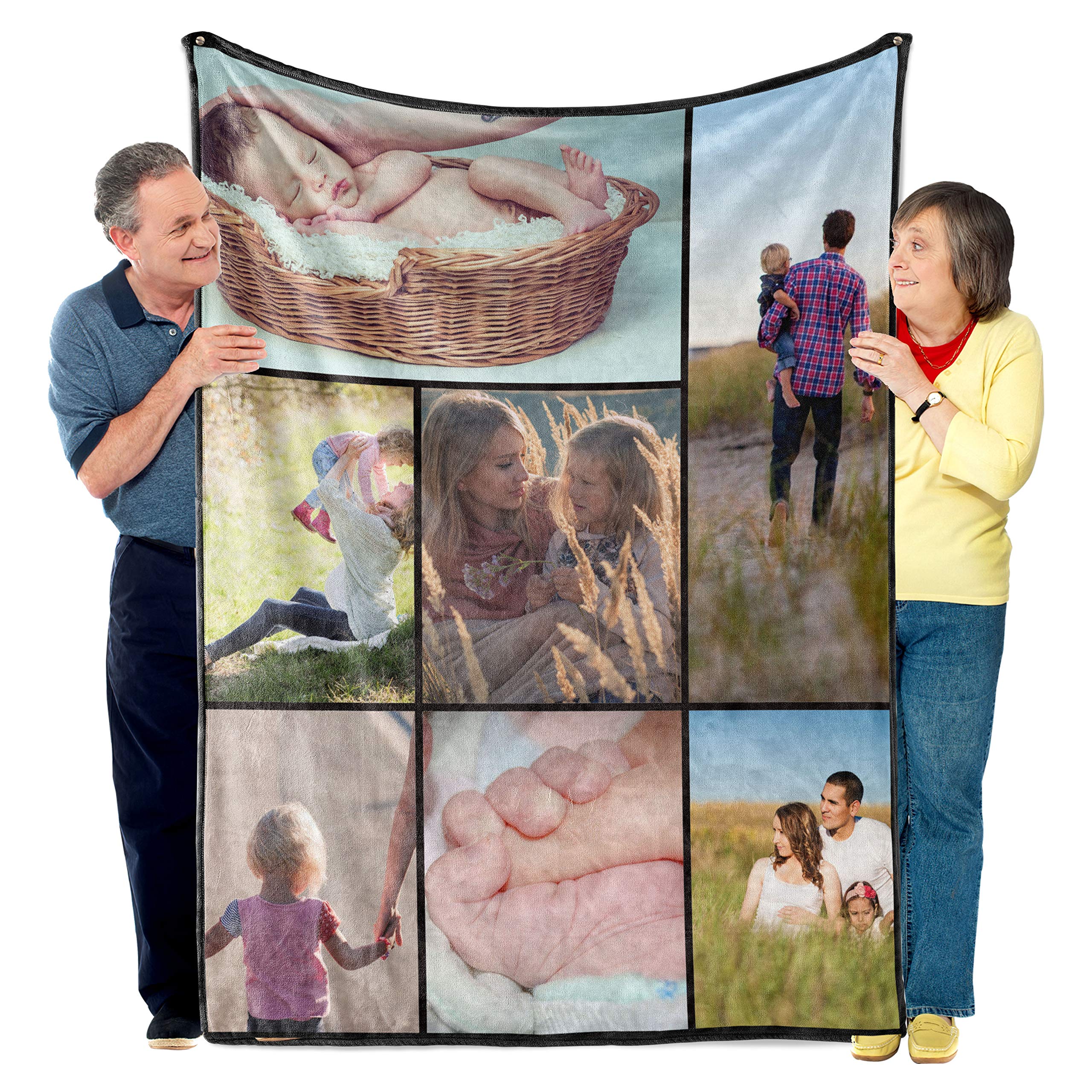 Custom Photo Blanket Personalized with 7 Pictures - 60