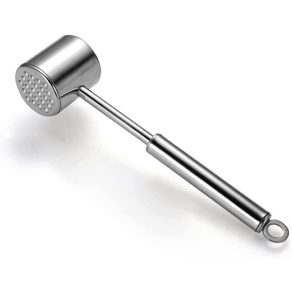 Premium Stainless Steel Meat Tenderizer Hammer - Heavy Duty Steak Mallet for Beef, Chicken & Poultry - Perfect for Grilling, BBQ & Home Kitchen Cooking