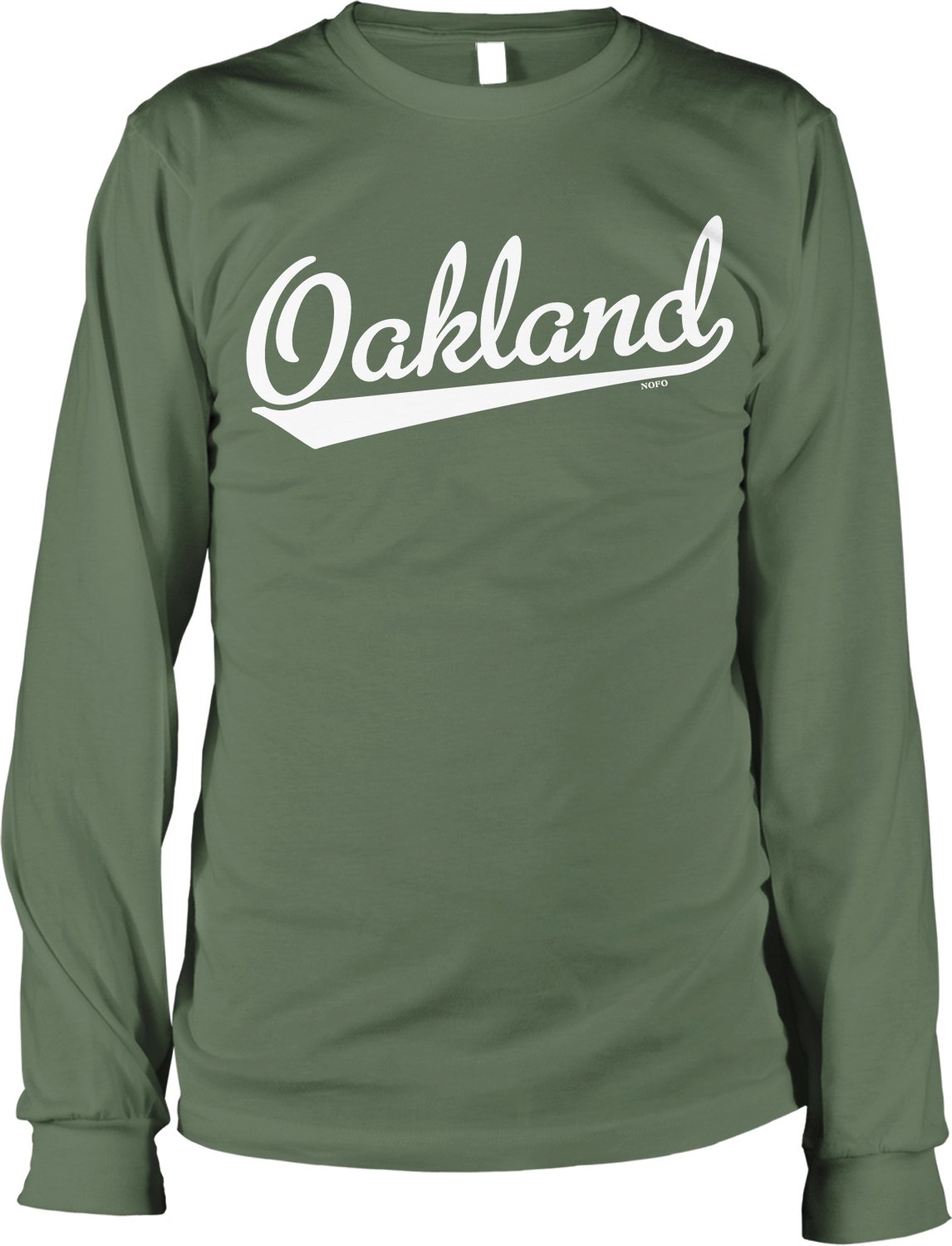 NOFO Clothing Co Oakland Script Baseball Font Men's Long Sleeve Shirt - Vintage Style Baseball Jersey for Men, Casual & Athletic Wear, Perfect for Game Day, Streetwear and Everyday Outfits