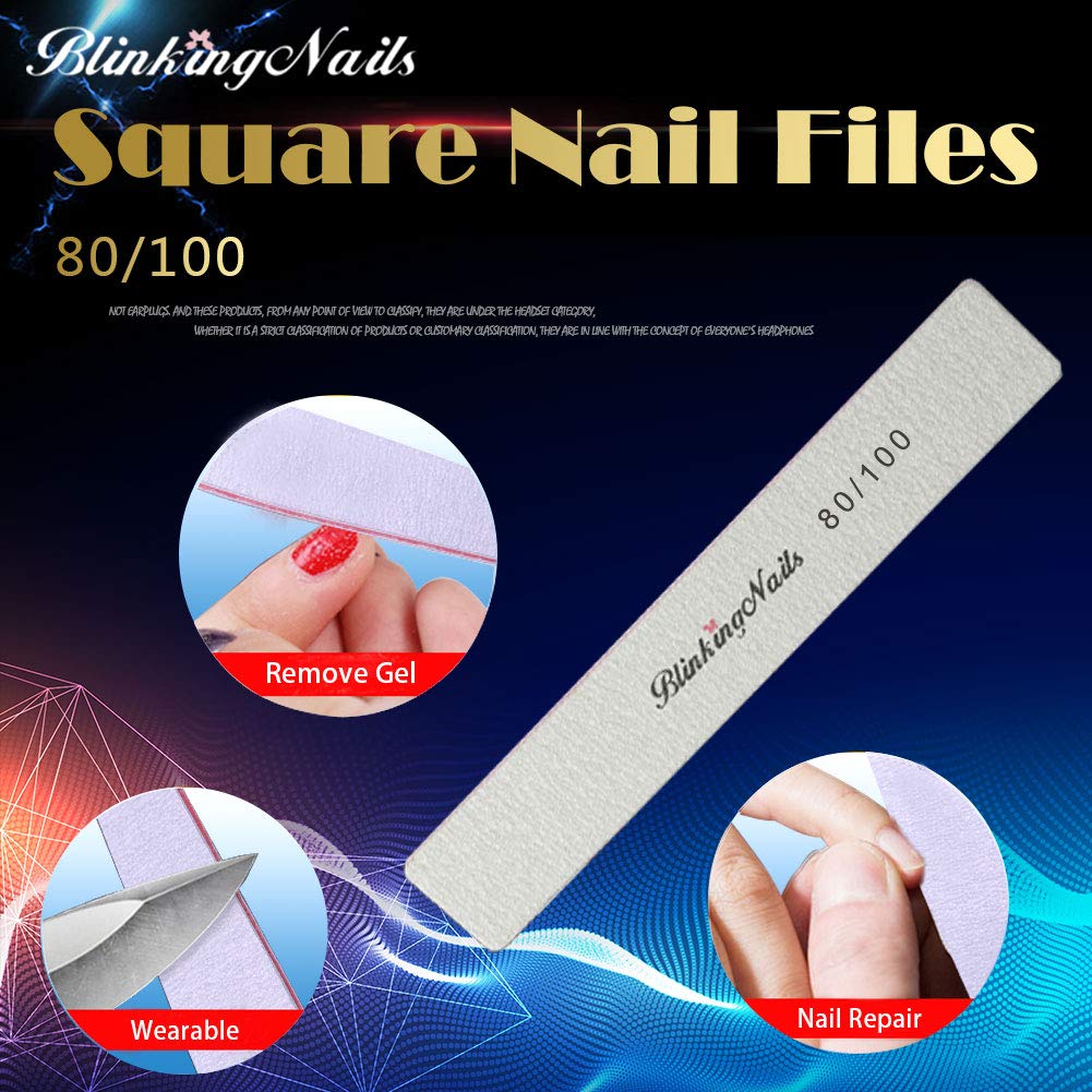 10Pcs Professional Nail Files 80/100 Grit - Double Sided Washable & Disposable Nail Buffers for Natural Nails - Perfect for Nail Art DIY, Manicure Salon & Home Nail Care - Ideal for Travel, Gifts & Professional Nail Technicians - Great for At-Home Manicures, Spa Days & Nail Salon Kits - Essential for DIY Nail Art, Salon Treatments, Travel Kits & Gift Sets