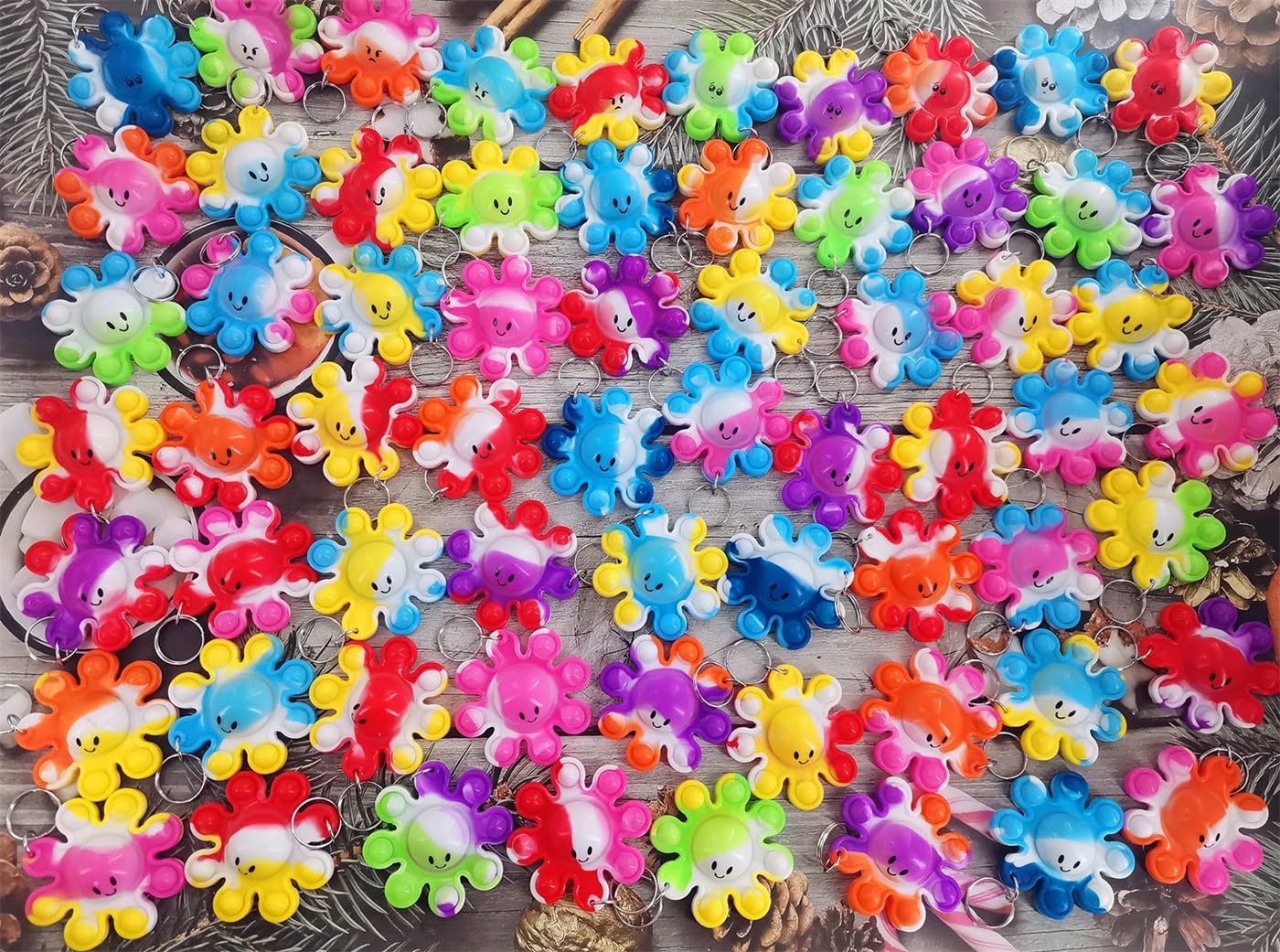 100 Packs Mini Octopus Fidget Toys - Assorted Colors, Fun Stress Relief & Sensory Toys for Kids, Students - Perfect for Classroom Rewards, Birthday Party Favors, Stocking Stuffers & Summer Gifts