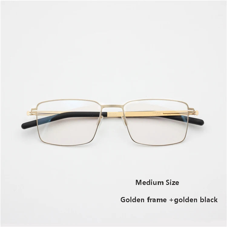 Unisex Full Rim Square Screwless Titanium Alloy Eyeglasses Frame 13519 - Lightweight Durable Glasses for Work, Reading & Fashion