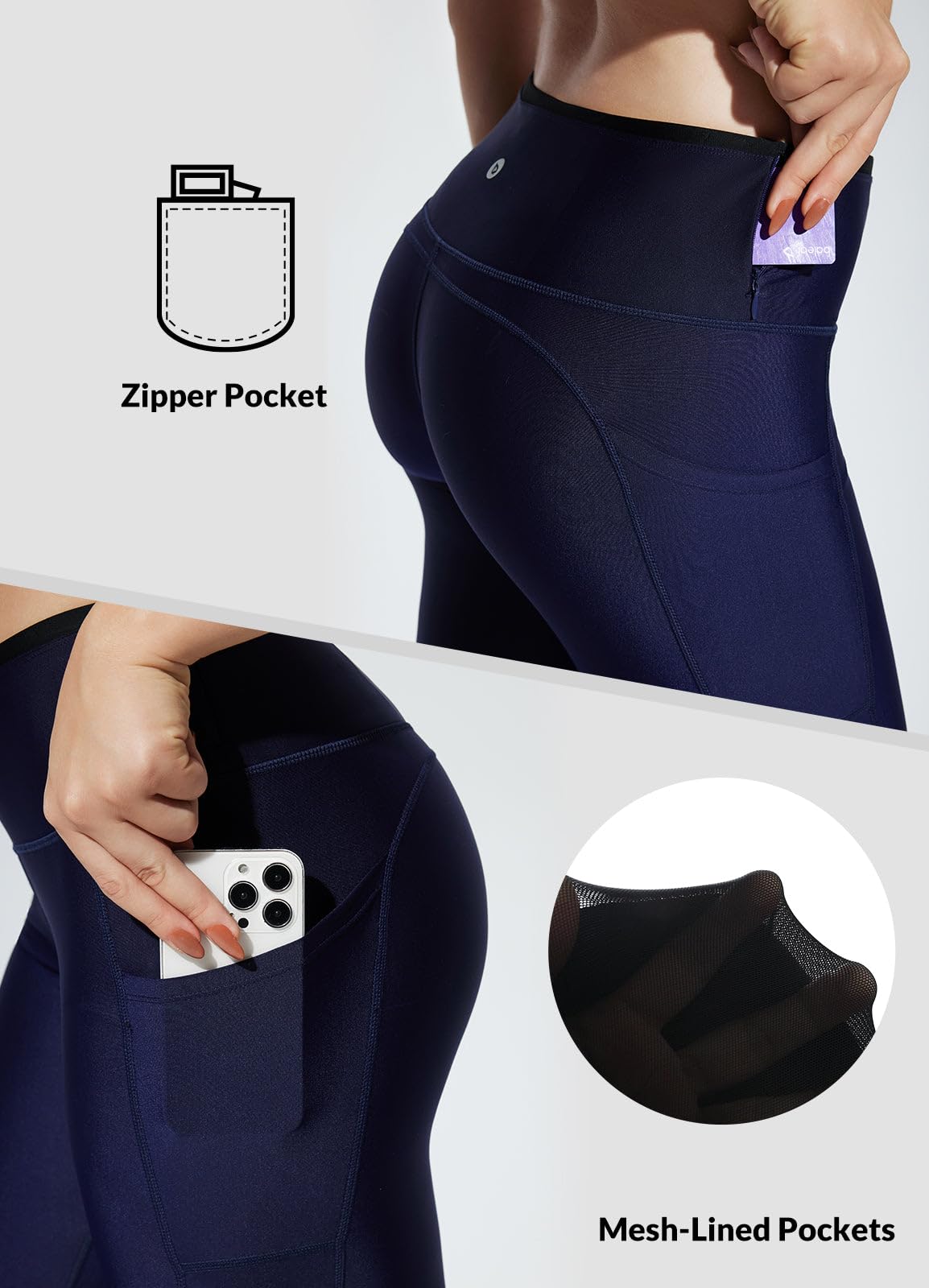 BALEAF Women's High Waisted Swim Leggings UPF 50+ Sun Protection Swim Pants with Pockets - Perfect for Swimming, Beach, Surfing & Water Sports