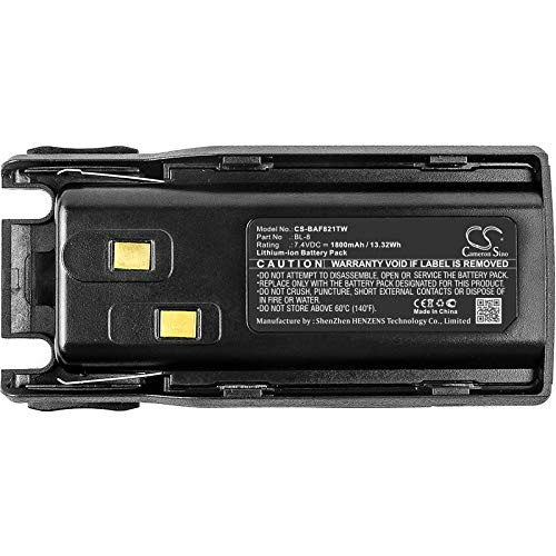 Cameron Sino 1800mAh Replacement Battery for Baofeng UV-82/UV-82C/UV-82L/UV-82X/UV-8D/UV-8R/UV-98D/UV-Q5 Radios - Compatible with BL-8 Battery Model - Perfect for Hiking, Camping & Emergency Communication