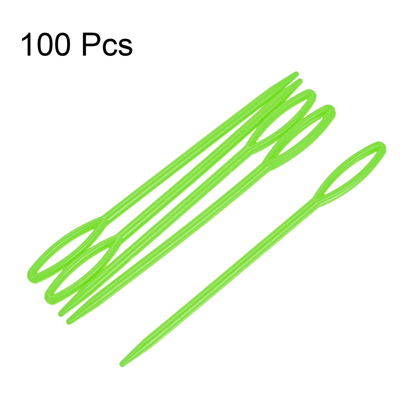 HARFINGTON 100pcs Plastic Sewing Needles - 9cm Large Eye Blunt Needles for Handmade Crafts, DIY Sewing & Stitching Projects - Perfect for Beginners, Kids & Fabric Arts (Green) | Ideal for Quilting, Embroidery, Cross-Stitch & Costume Making