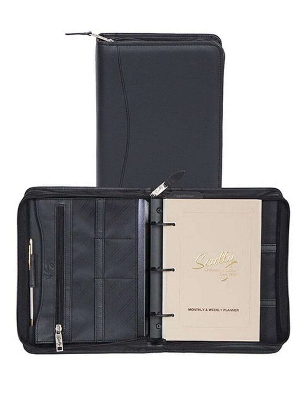 Scully Leather Zip Weekly Planner - Sierra Collection 8053Z | Premium Organizer for Work, School & Daily Planning | Perfect Gift for Professionals & Students