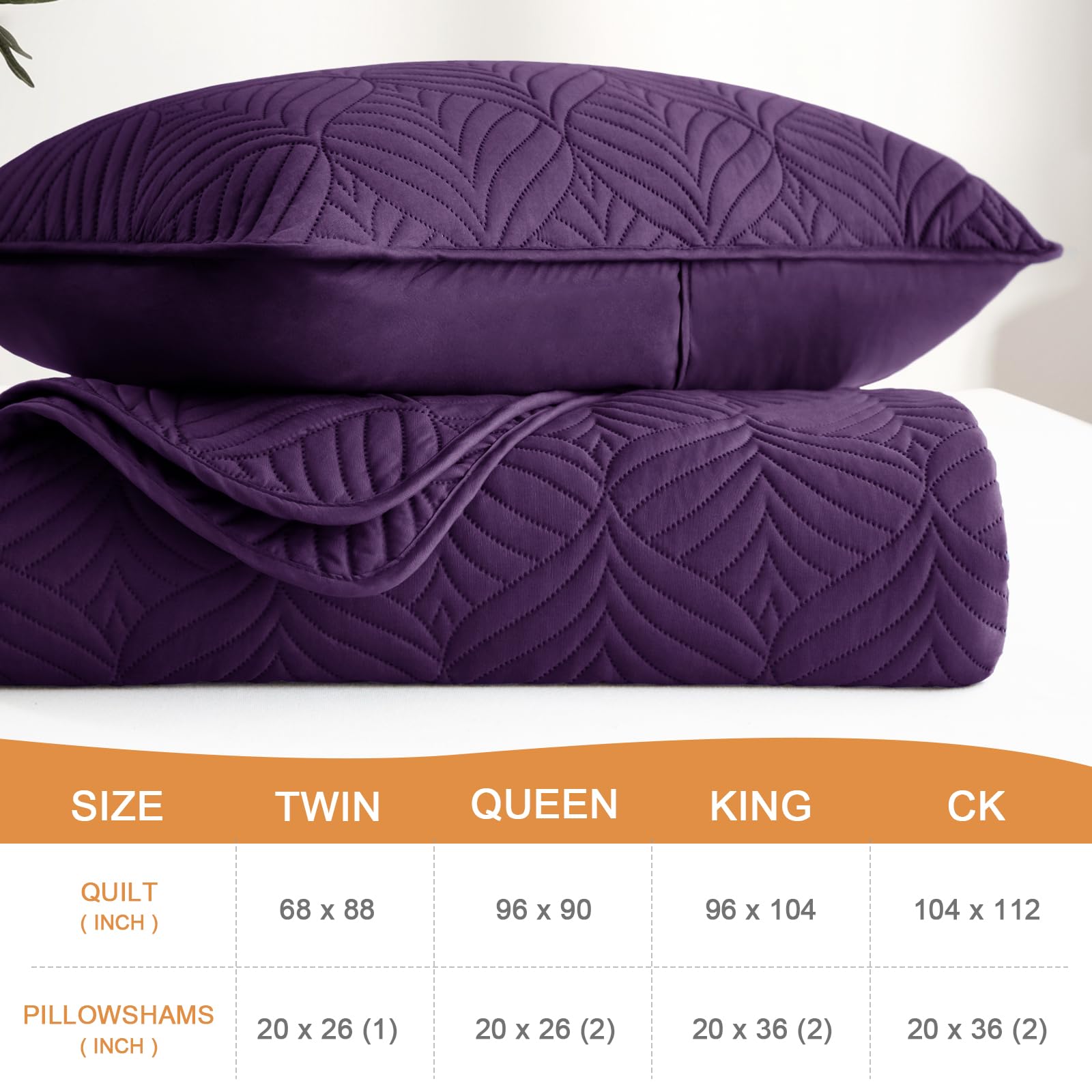 Whale Flotilla Quilts Queen Size - 3-Piece Soft Lightweight Modern Geometric Bedding Set | All-Season Purple Quilt, Coverlet & Bedspread | Perfect for Master Bedroom, Guest Room & Cozy Home Decor