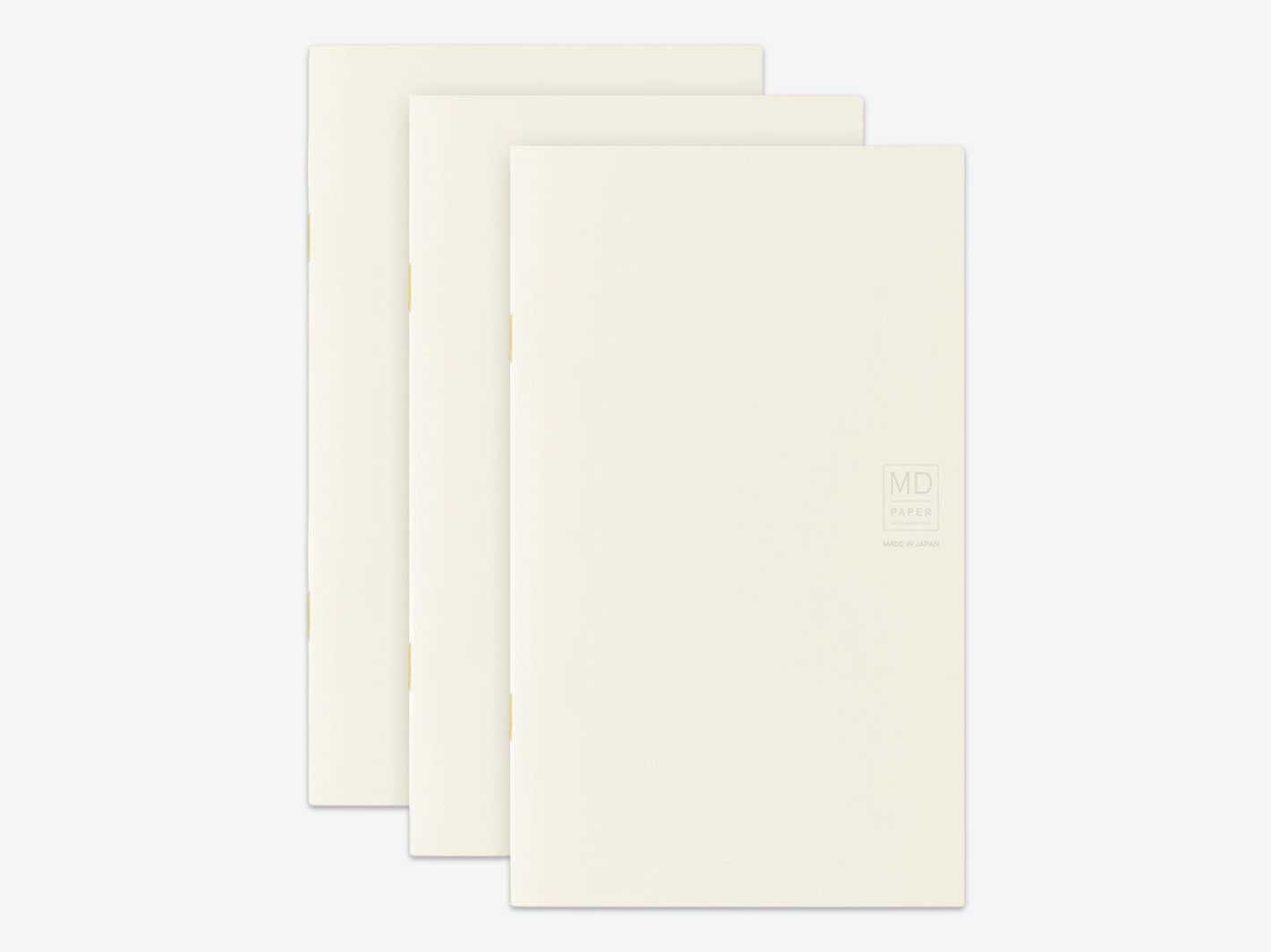 Midori MD Notebook Light B6 Slim Blank - 3 Pack Set for Journaling, Sketching & Note Taking - Premium Japanese Paper for Artists, Writers & Students