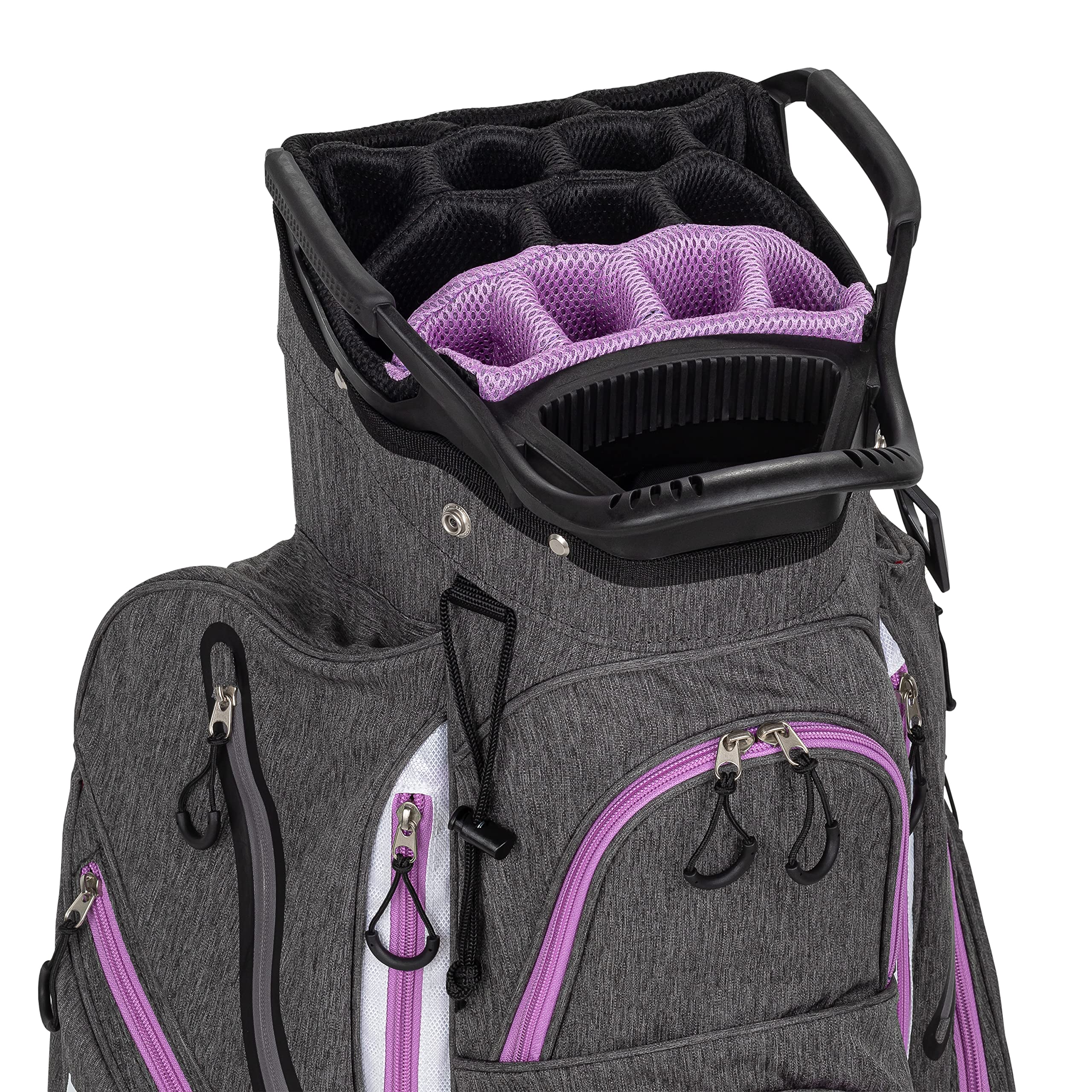 Founders Club Franklin Golf Push Cart Bag - Lightweight 15-Way Full Length Divider with Rain Cover - Secure Push Cart Base & External Putter Tube - Perfect for Golf Tournaments & Practice Rounds - Embroidery Panel for Personalization