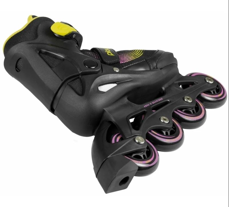 Playlife Joker Yellow Adjustable Inline Skates for Adults & Kids - Comfortable Rollerblades with Brake for Outdoor Fitness, Street Skating & Fun Family Activities