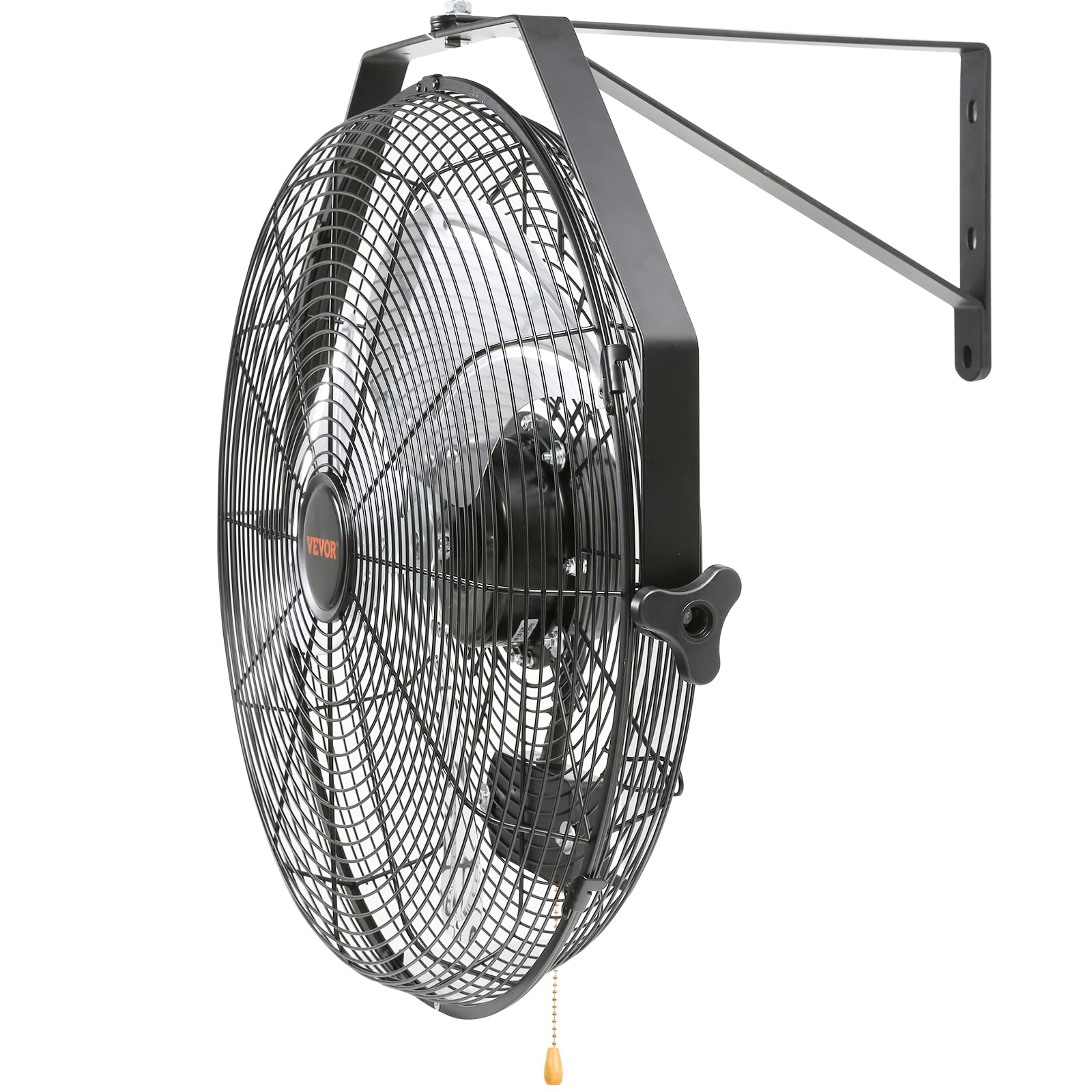 VEVOR 18 Inch Wall Mount Fan - 3-Speed IP44 Waterproof Industrial Fan, 4150 CFM High Velocity Wall Mounted Fan for Outdoor, Commercial, Residential Use - Perfect for Greenhouse, Workshop, Patio, Warehouse & Garage - Black, ETL Certified Safety Fan