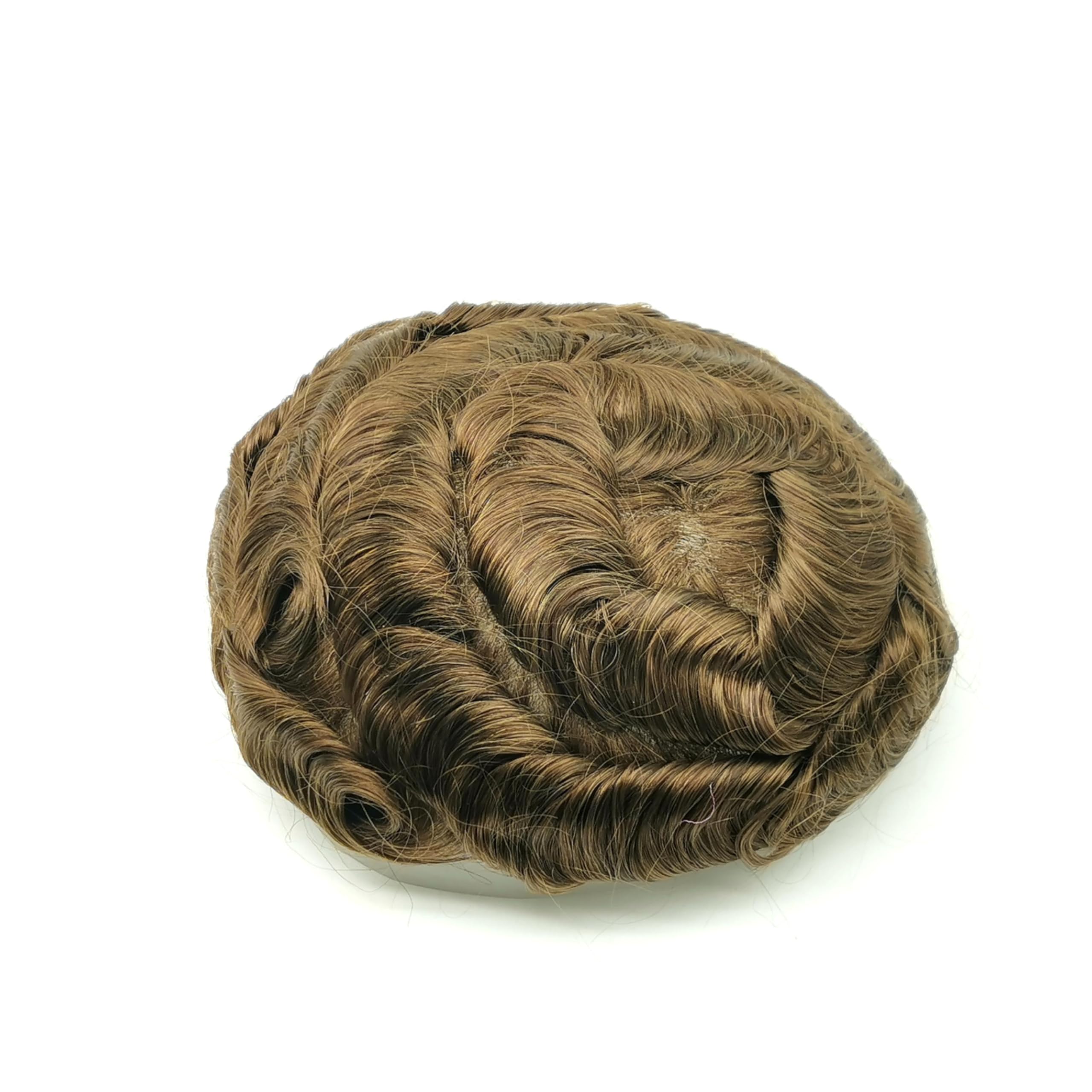 Yanahair Men's Toupee - 100% European Real Human Hair Wavy Lace Hair System with Fine French Lace Front & PU Top (8x10 Inch, #4 Light Brown) | Natural Looking Hair Replacement for Thinning Hair & Baldness | Perfect for Daily Wear, Special Occasions & Confidence Boost