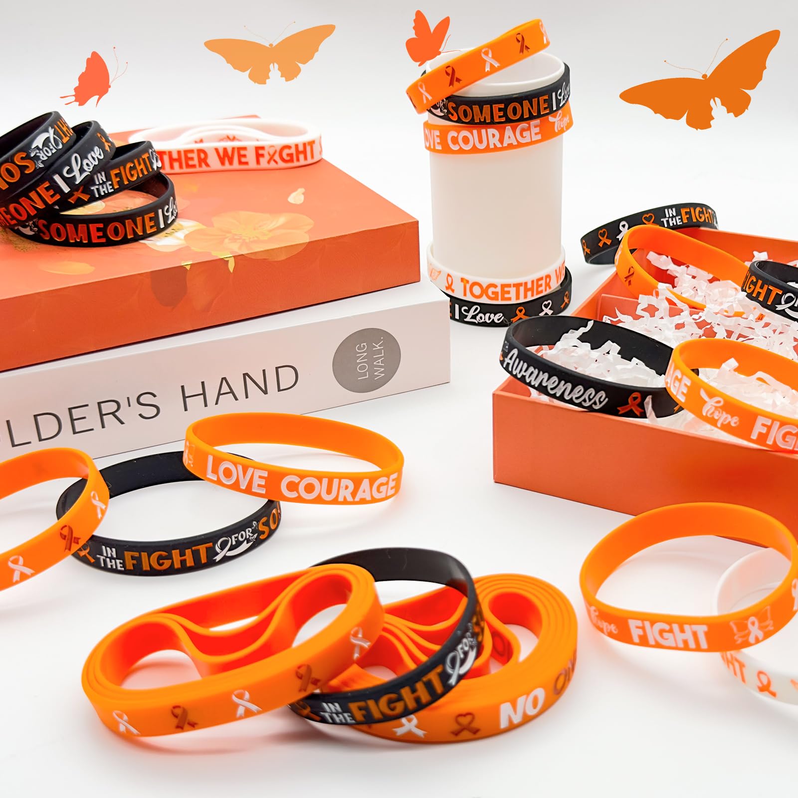 30 Pcs Orange Silicone Awareness Bracelets for Leukemia, Kidney Cancer & Lymphoma Support - Unisex Charity Wristbands for Social Events, Fundraisers & Cancer Awareness Campaigns - Show Your Support for Patients & Survivors