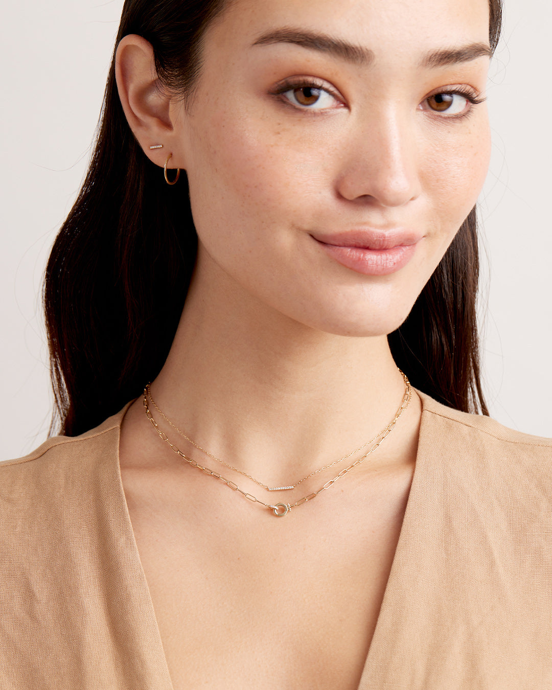 Exquisite Diamond Bar Necklace for Women - Elegant 14K Gold Pendant with Genuine Diamonds - Perfect for Weddings, Anniversaries & Special Occasions