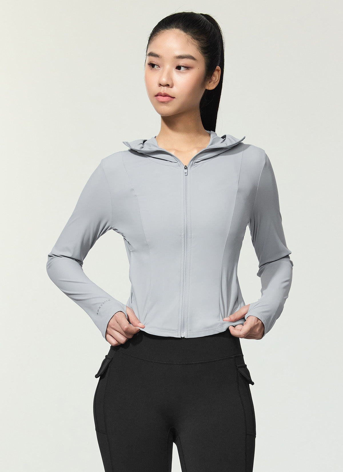 Lightweight Cooling Slim Fit Crop Hoodie Jacket for Women - Breathable Summer Workout & Casual Wear