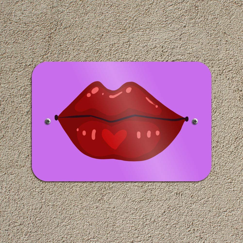 Juicy Luscious Lips Wall Art Sign - Graphic Home & Office Decor for Women's Spaces, Salons, Beauty Studios - Perfect for Bedroom, Living Room or Business Interior Design