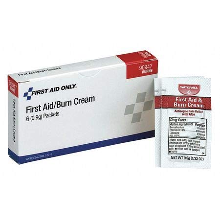 First Aid Burn Cream for Minor Burns & Scalds - Soothing Aloe Vera & Lidocaine Pain Relief - Sterile Wrapped Packets in Convenient Box - Perfect for Home, Kitchen, Travel & Emergency Kits