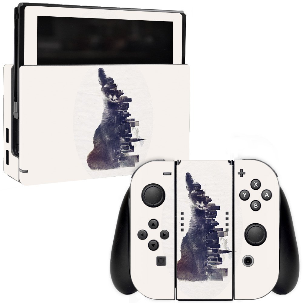 MightySkins Vinyl Decal Wrap Cover Compatible with Nintendo Switch - City Fox Design | Protective & Durable Skin for Switch Console & Joy-Cons | Easy to Apply & Remove | Made in USA | Perfect for Gaming, Travel & Personalization
