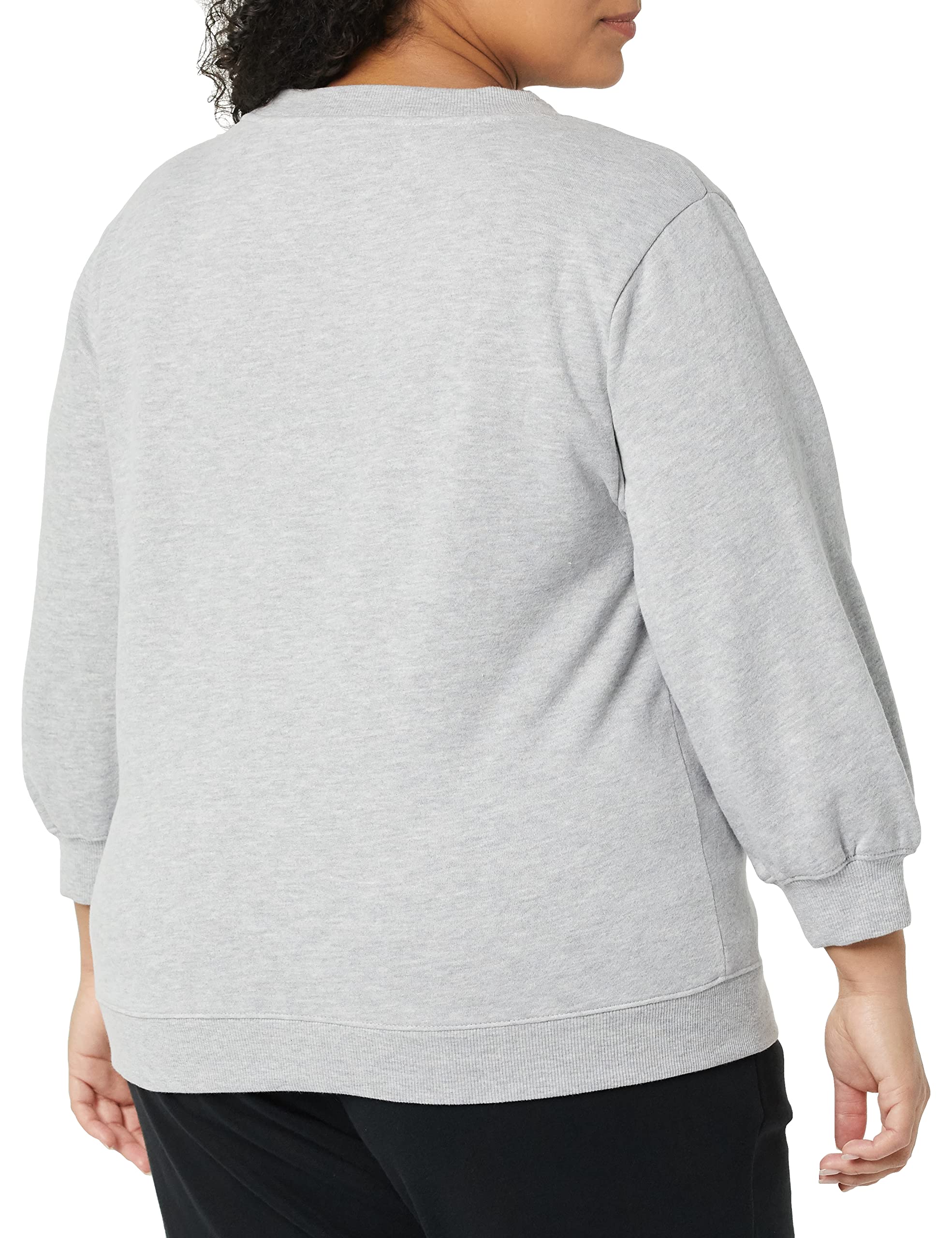 Amazon Essentials Women's Fleece Crewneck Sweatshirt with Sleeve Detail - Soft Casual Pullover for Lounge, Workout & Everyday Wear
