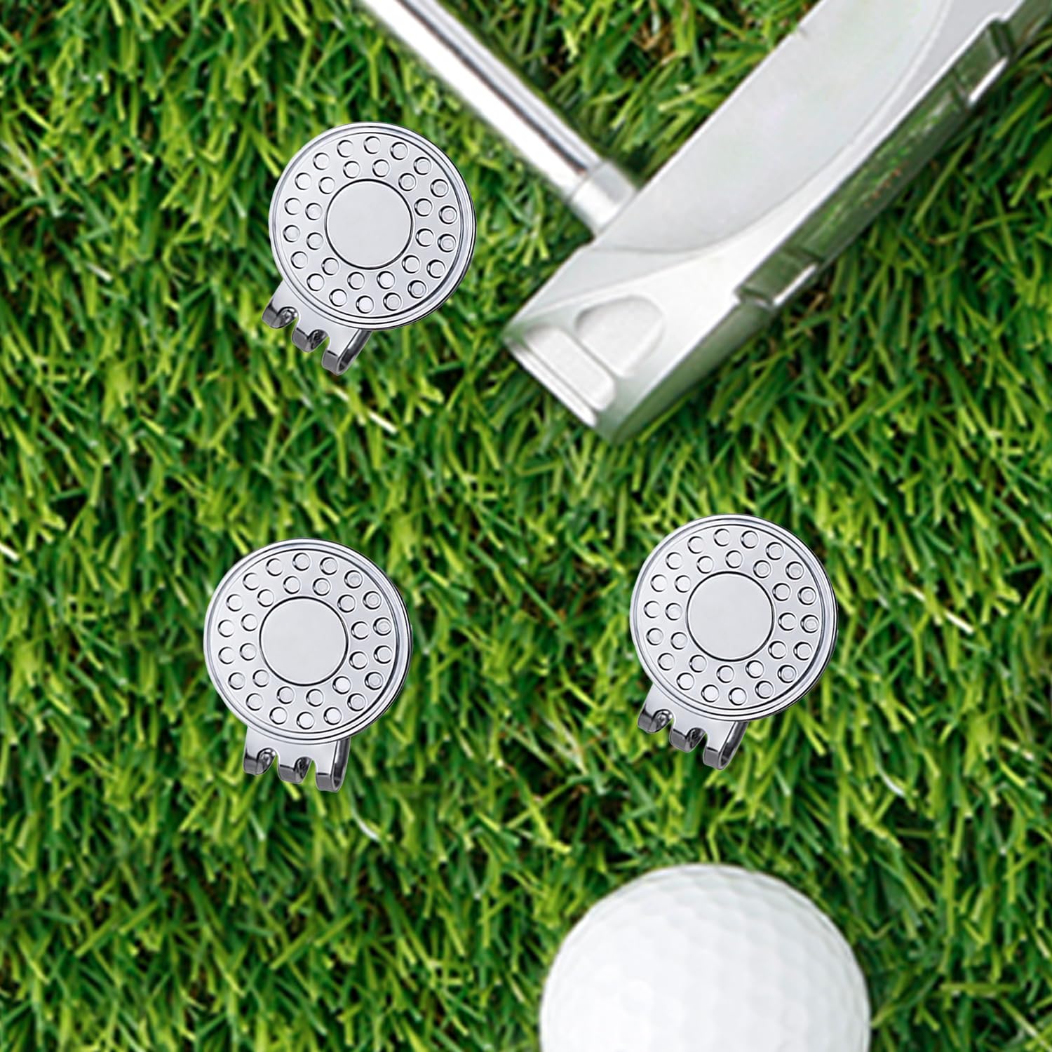 12PCS Magnetic Golf Hat Clips - Nickel-Plated Alloy Ball Marker Holders for Golf Caps & Gloves | Professional Golf Training Accessories | Perfect for Golf Course, Driving Range & Practice Sessions