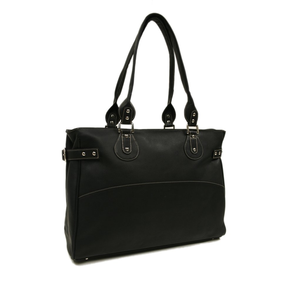Large Women's Side Strap Tote Bag - Black One Size Fashion Handbag for Work, Travel & Everyday Use