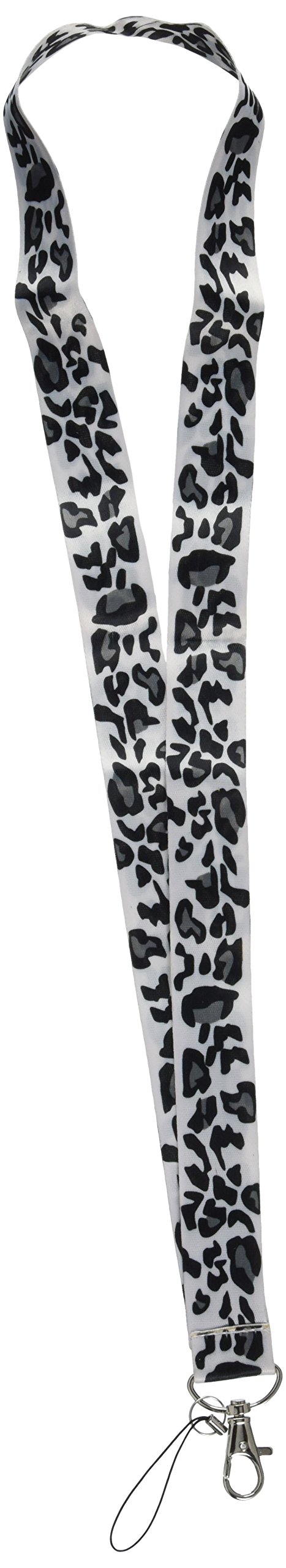 Black & White Leopard Print Lanyard Keychain Holder - Stylish ID Badge Holder for Work, School, Events & Travel Accessories