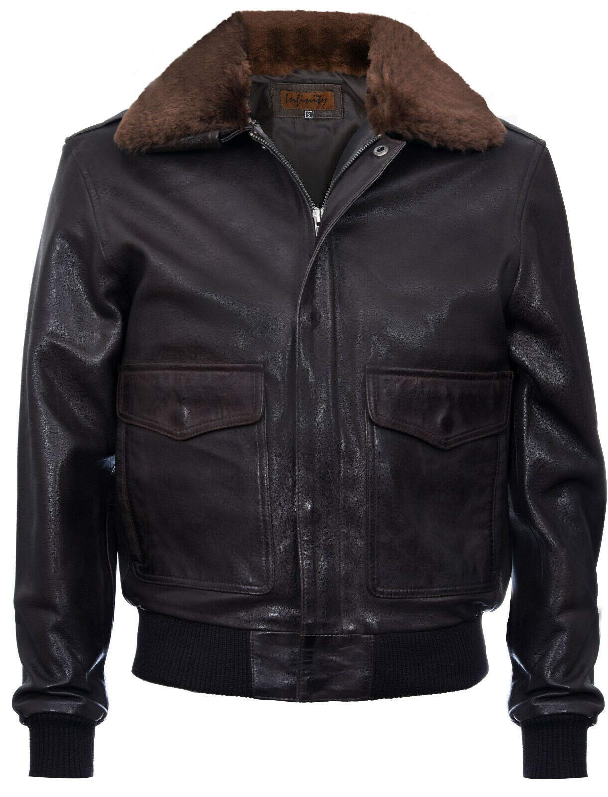 Men's Air Force A2 USAF Pilot Aviator Genuine Leather Flight Bomber Jacket - Military Style Outerwear for Aviation Enthusiasts & Winter Fashion