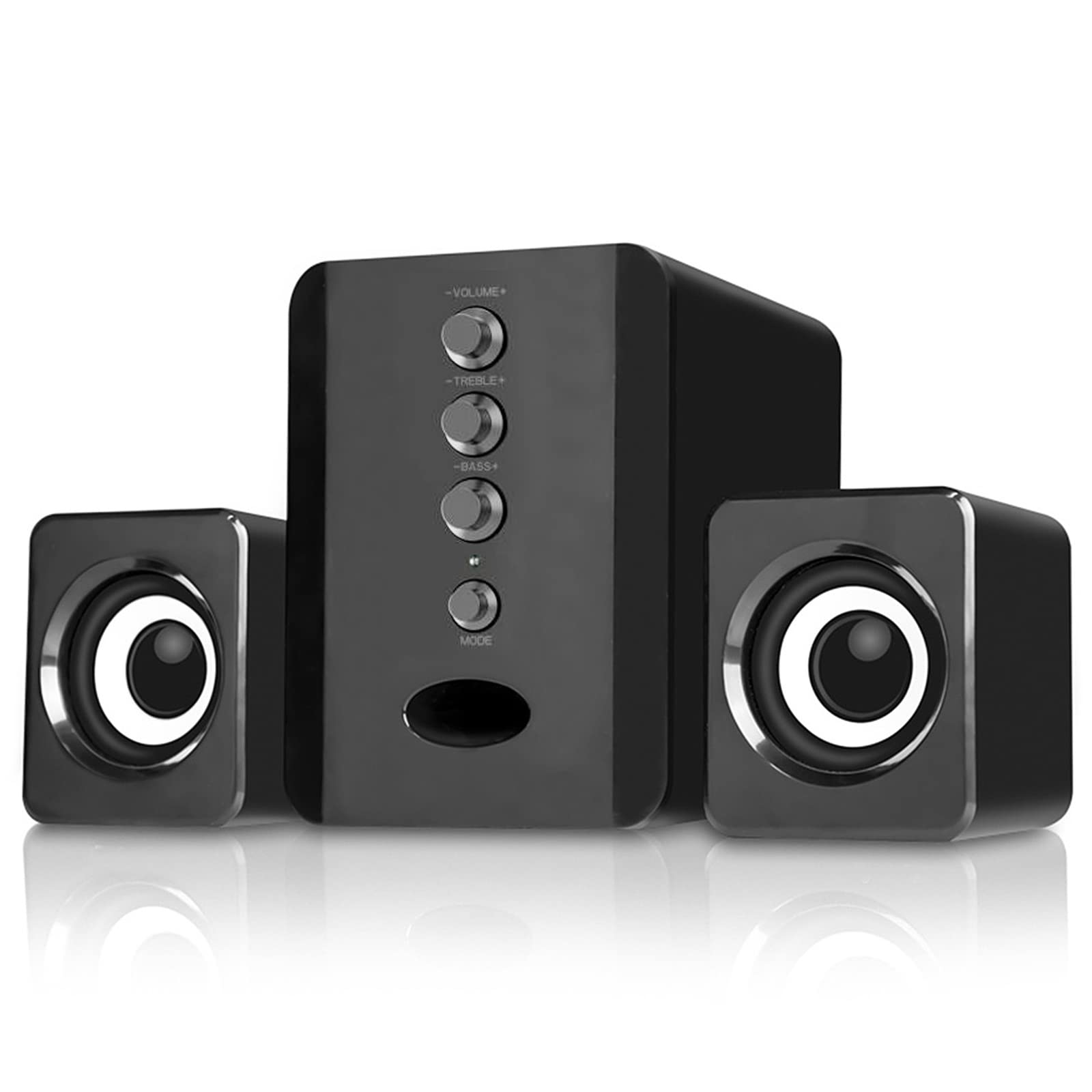 SHUAIGUO D-202 USB Wired Computer Speakers with Bass Stereo Sound & Subwoofer - High Quality Audio for Desktop, Laptop, Tablet, Smartphone | Perfect for Gaming, Music, Movies & Home Office Use
