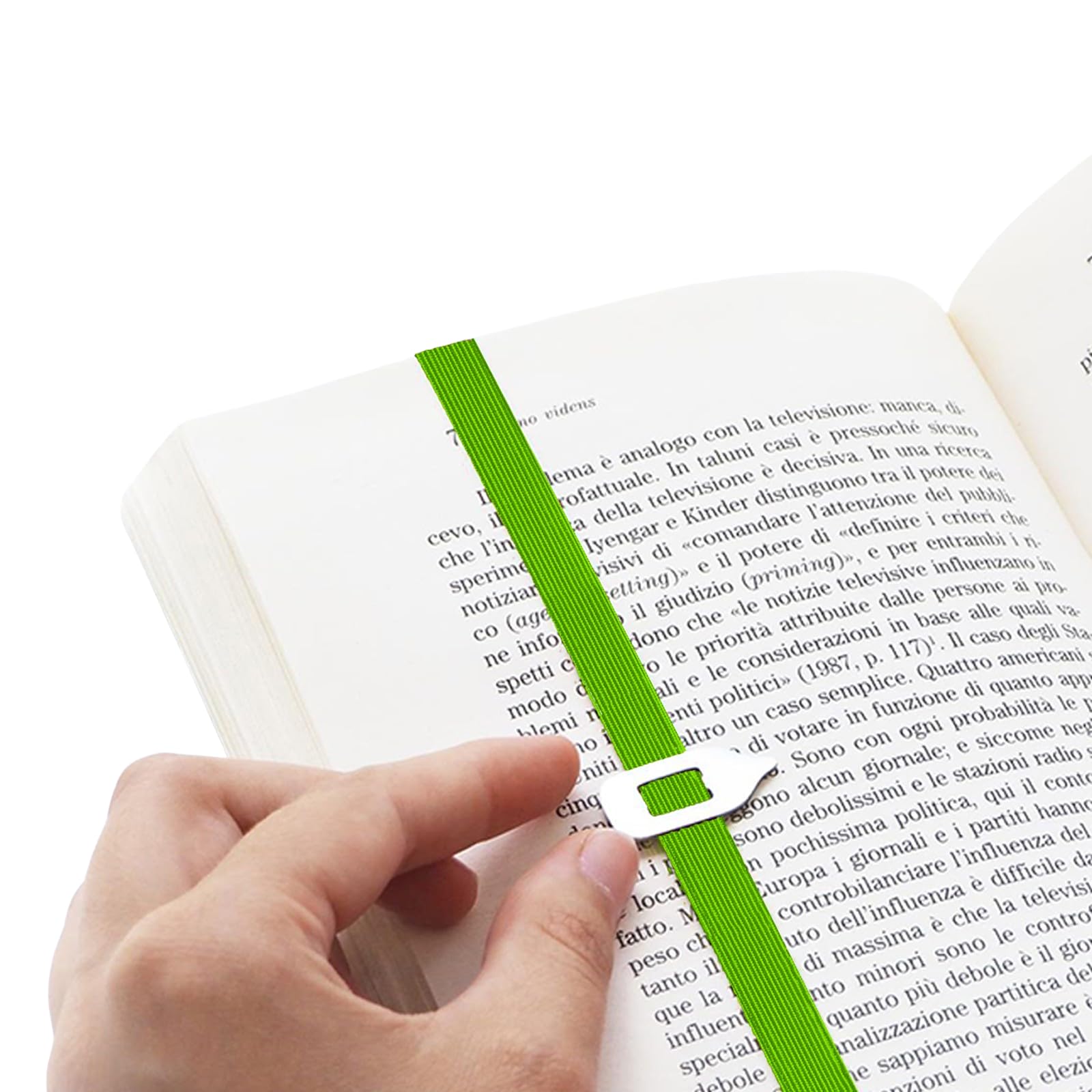 Elastic Bookmark for Books - Durable & Stylish Page Holder for Women, Men & Kids - Italian Design Green Bookmark - Perfect for Reading, Gifts & School Supplies