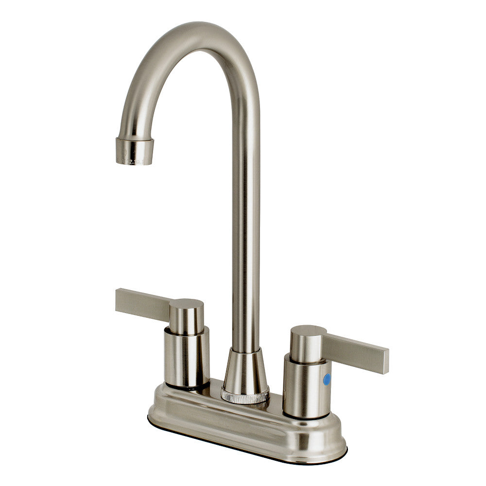 Kingston Brass FB491NDL 4 Inch Centerset High Arch Bar Faucet - Chrome Finish for Bathroom Sink, Powder Room, or Wet Bar - Easy Installation & Durable Design