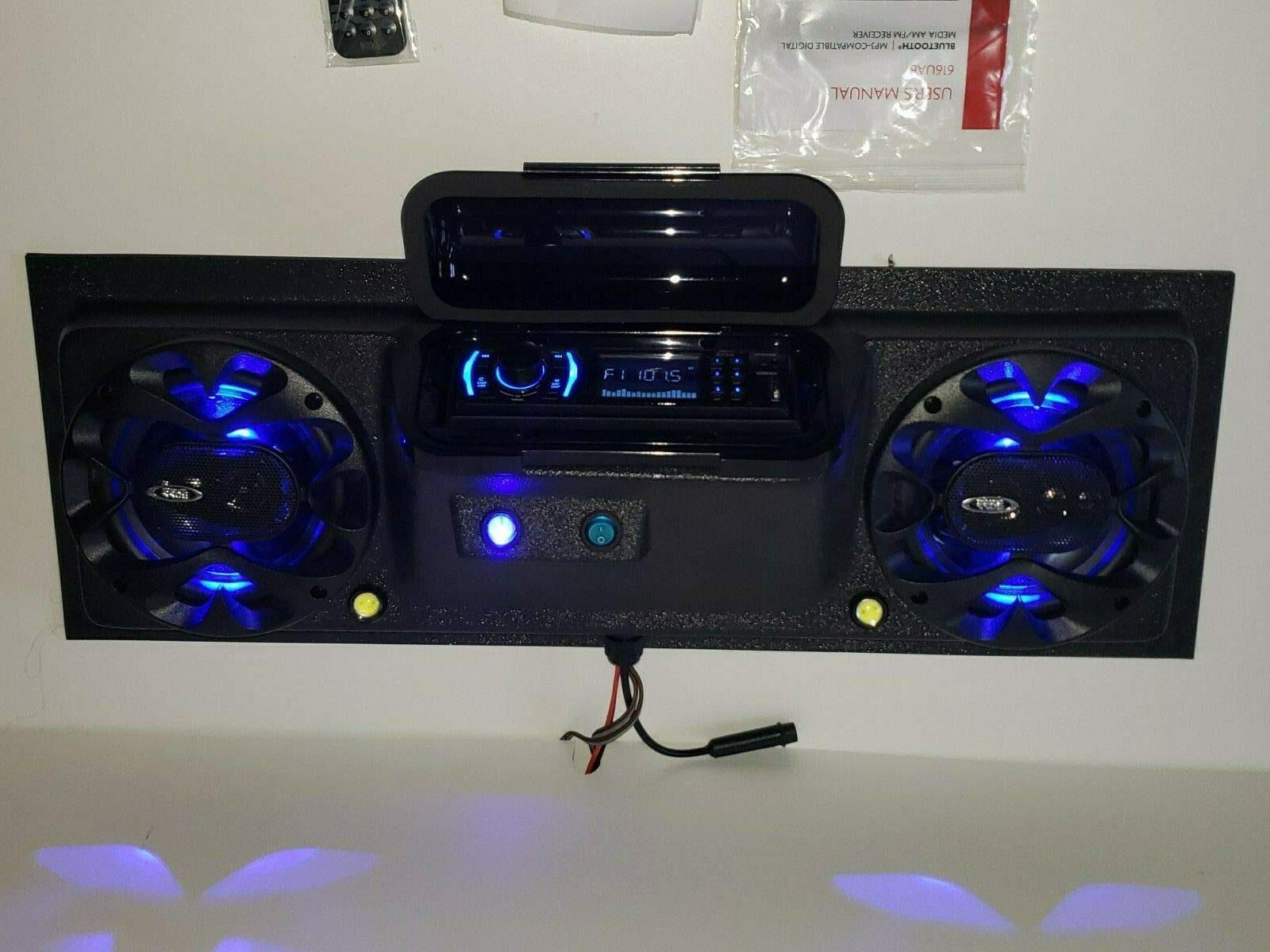 Premium Golf Cart & UTV Overhead Stereo Radio Console - Compatible with Club Car, EZ GO, RZR - Perfect for Outdoor Adventures & Off-Road Entertainment