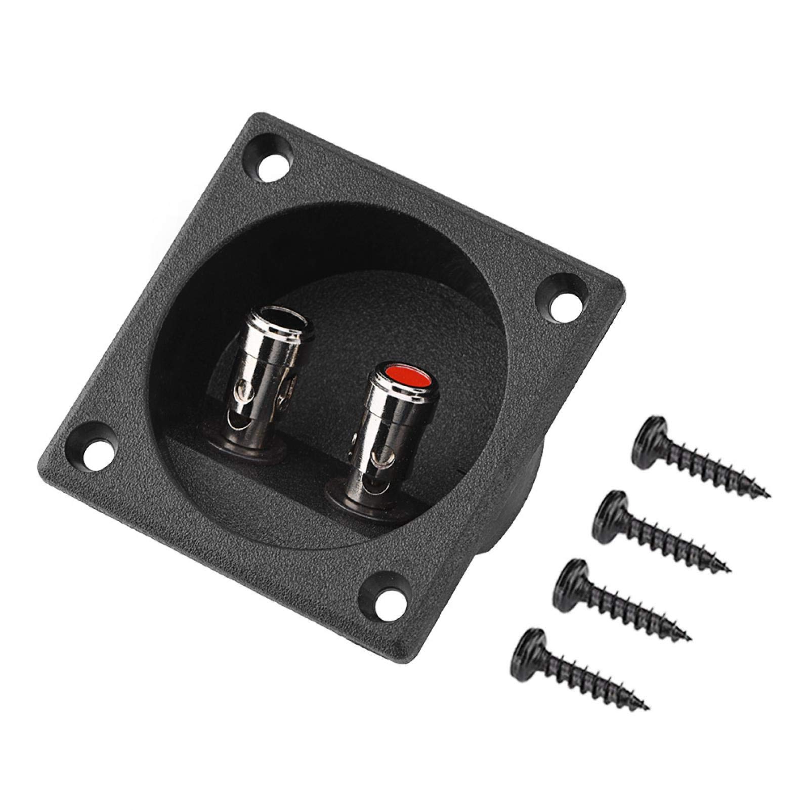Easy Install Terminal Connector with 2 Mounting Holes - Black ABS Base & Metal Speaker Terminal for DIY Home Theater & Hotel Audio Systems - Perfect for Wall Mounting & Professional Audio Setups