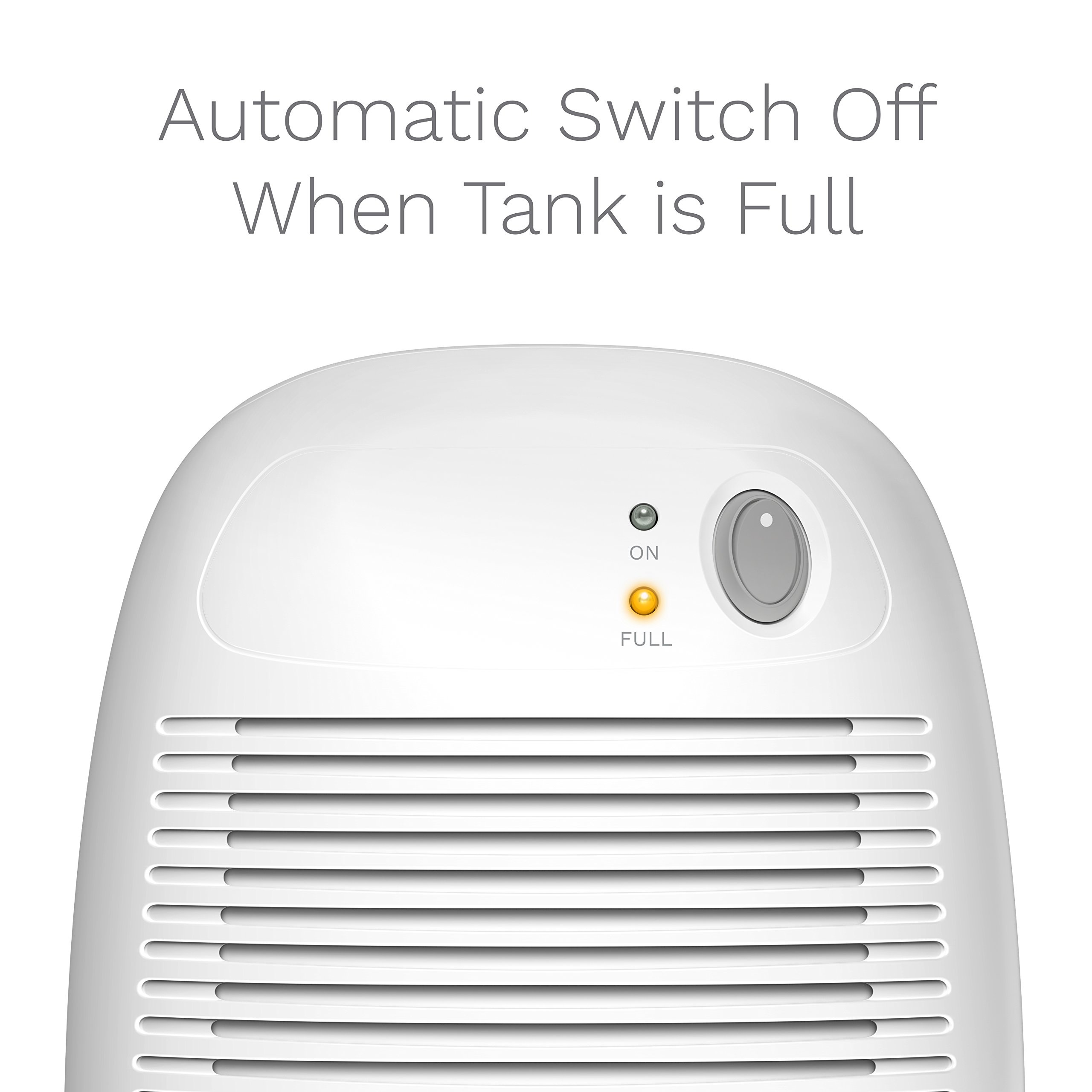 hOmeLabs Compact Portable Dehumidifier for Small Spaces - Auto Shut Off, Quiet Operation - Perfect for Bedrooms, Bathrooms, Closets & RVs